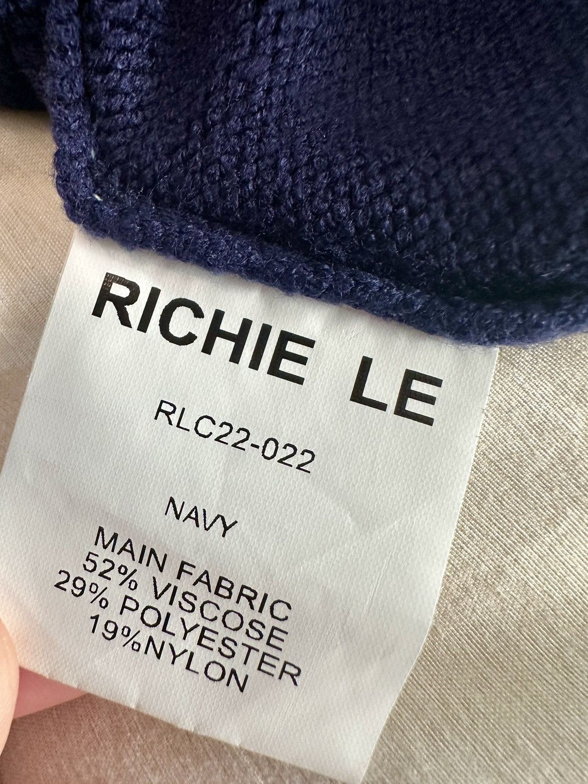 Richie Le Collection Richie Le Collection Cable Knit Crewneck Navy, Sz L Size US L / EU 52-54 / 3 - 4 Thumbnail