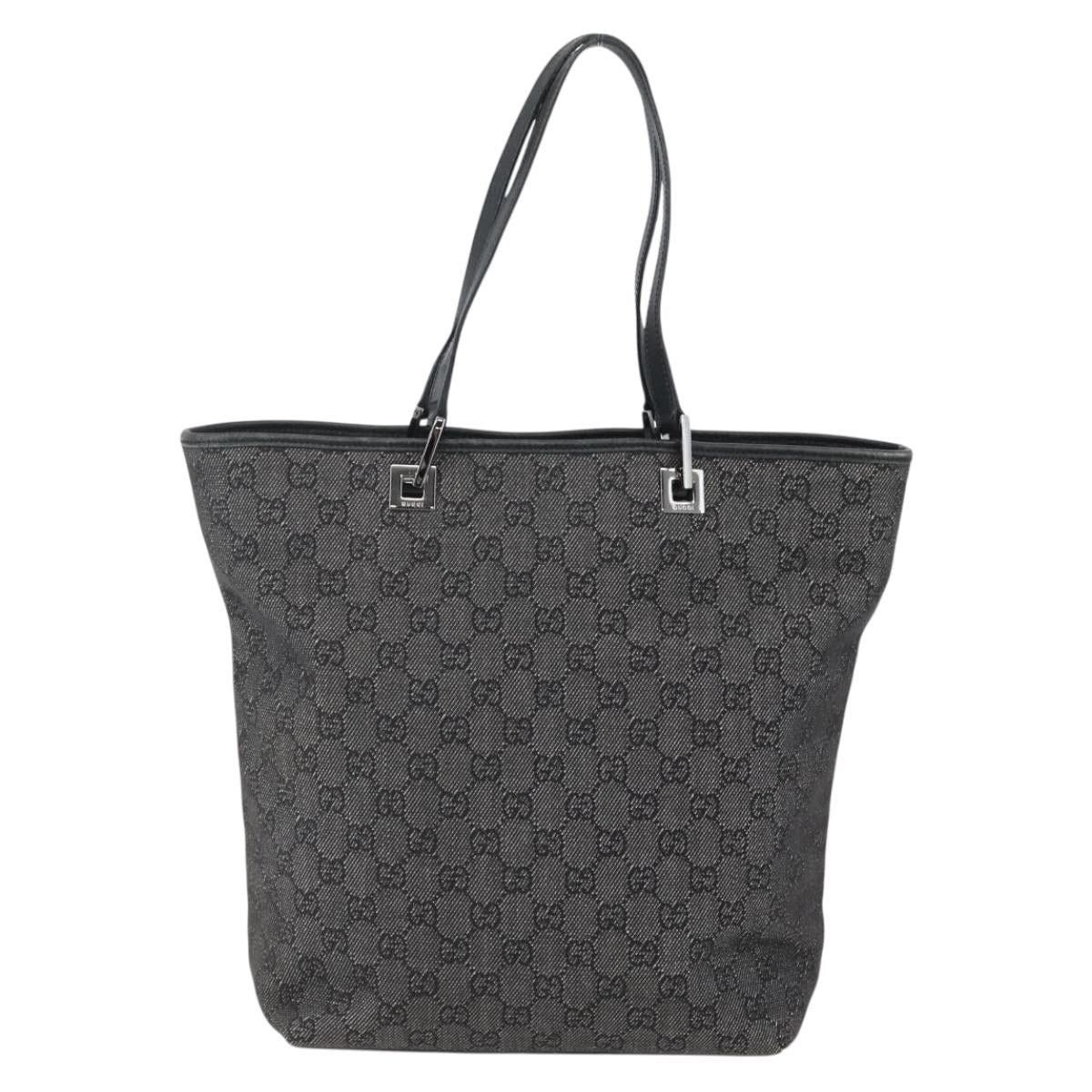 Gucci GUCCI GG Canvas Tote Bag Black Silver Size ONE SIZE - 2 Thumbnail