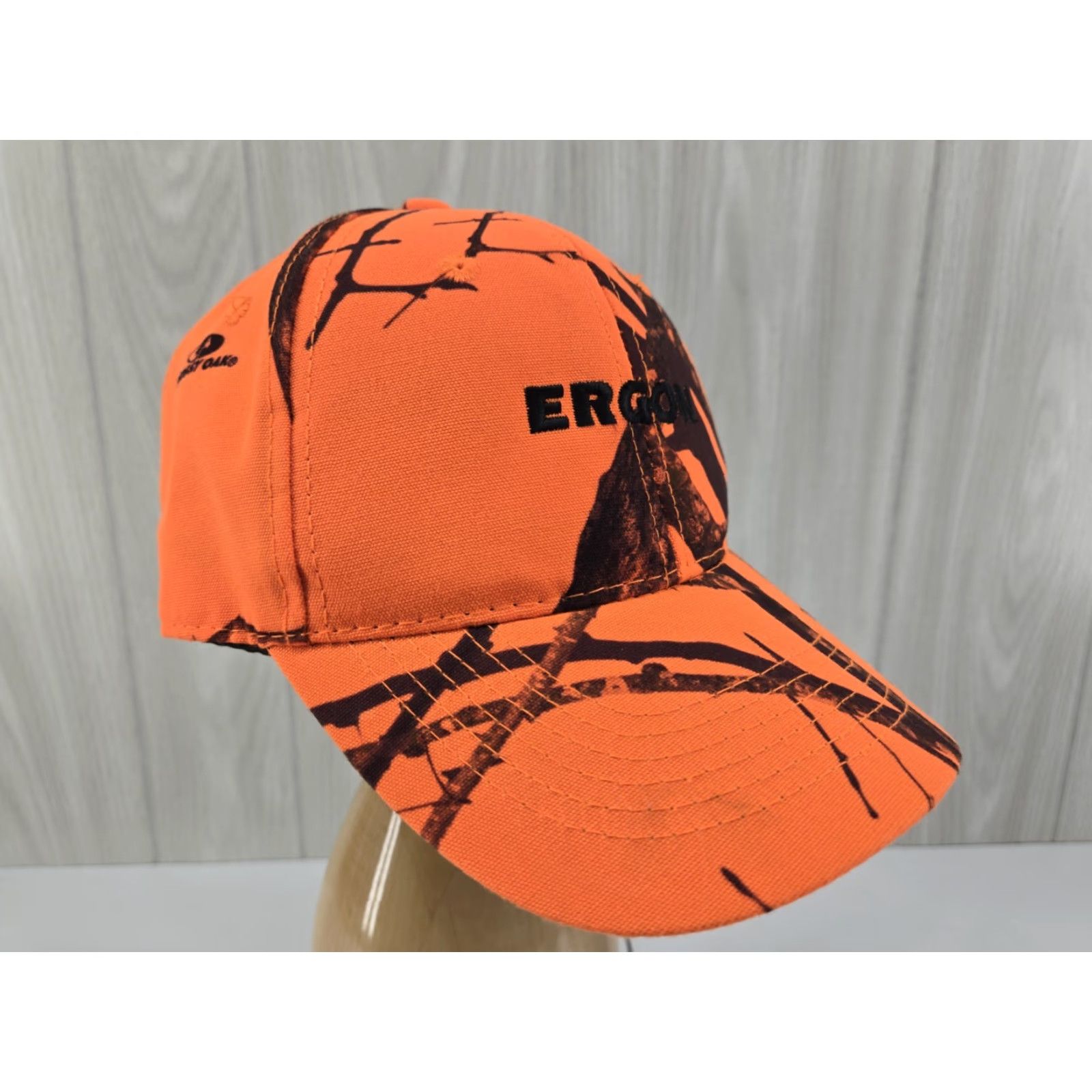 Vintage VINTAGE Mossy Oak Ergon Men's Safety Orange Hunting Cap Camo Baseball Cap Adjustable Orange Camouflage Men Size ONE SIZE - 3 Thumbnail