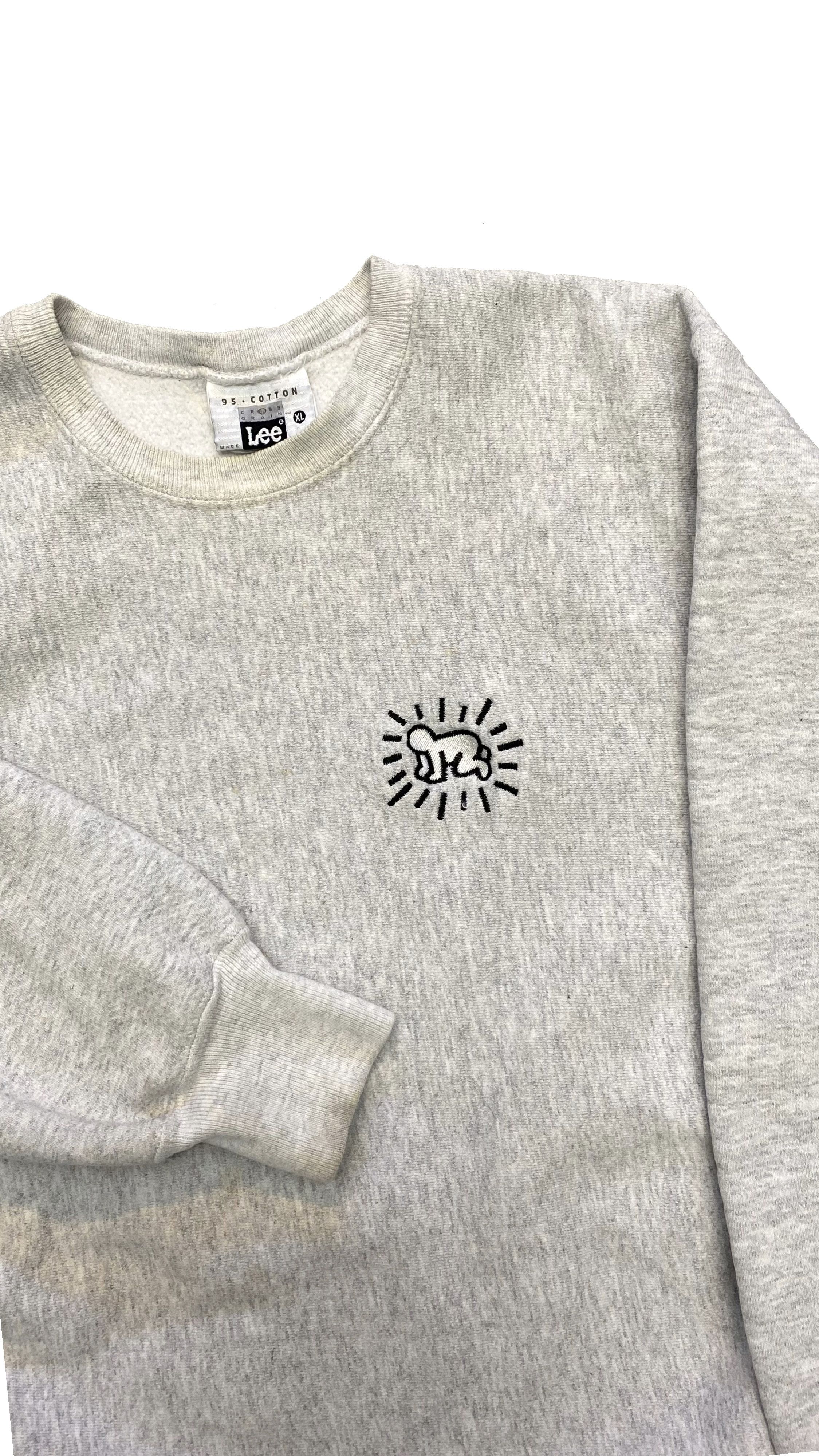 Keith Haring × Vintage VTG Keith Haring Radiant Baby Reverse Weave Sweatshirt Size US XL / EU 56 / 4 - 2 Thumbnail