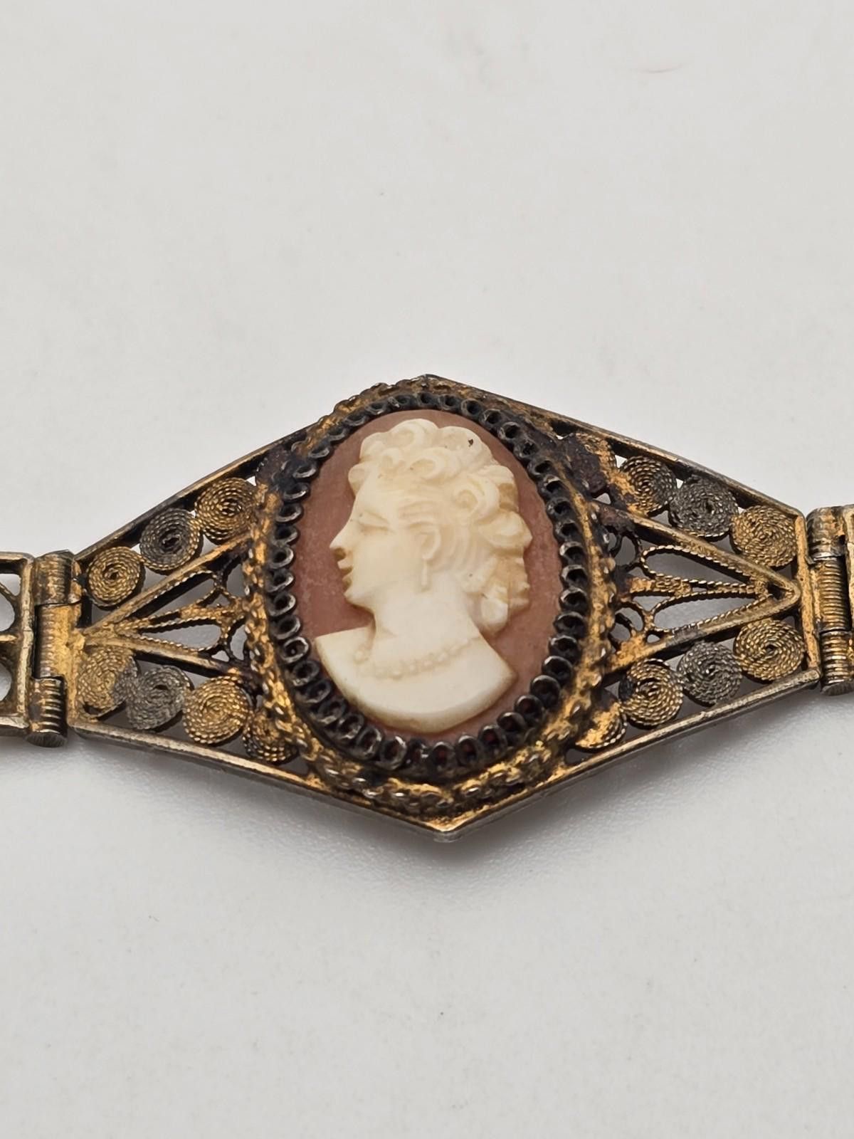 Other Antique Italian 800 Silver & Gold Filled Filigree Bracelet Size ONE SIZE - 1 Thumbnail