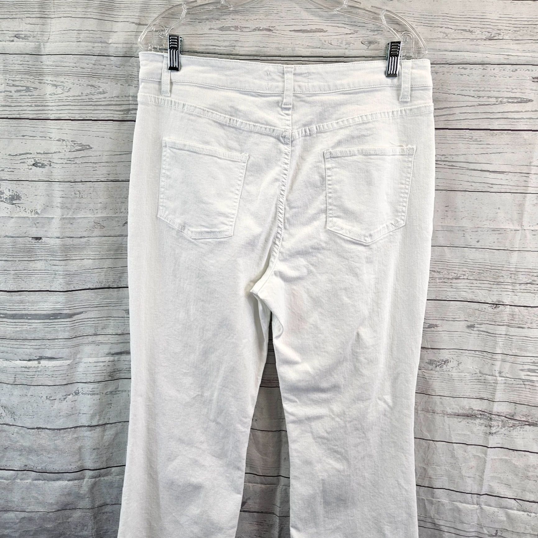 Elizabeth and James Textile Elizabeth and James Womens Flare Jeans Sz 14 Solid White High Rise Denim Cotton Blend 32in Inseam Womens Jeans Size 36" / US 14 / IT 50 - 4 Thumbnail