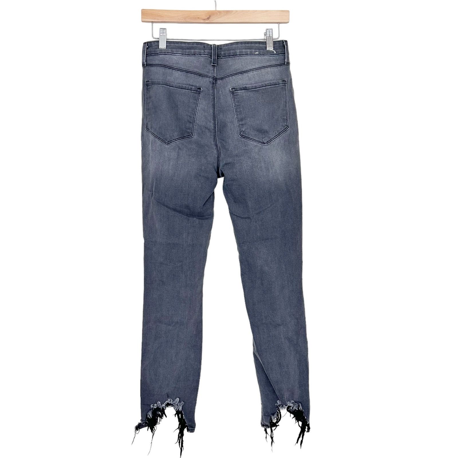 L'AGENCE L'Agence Gray High Line Distressed Skinny Jeans Raw Hem 28 Size 28" / US 6 / IT 42 - 4 Thumbnail