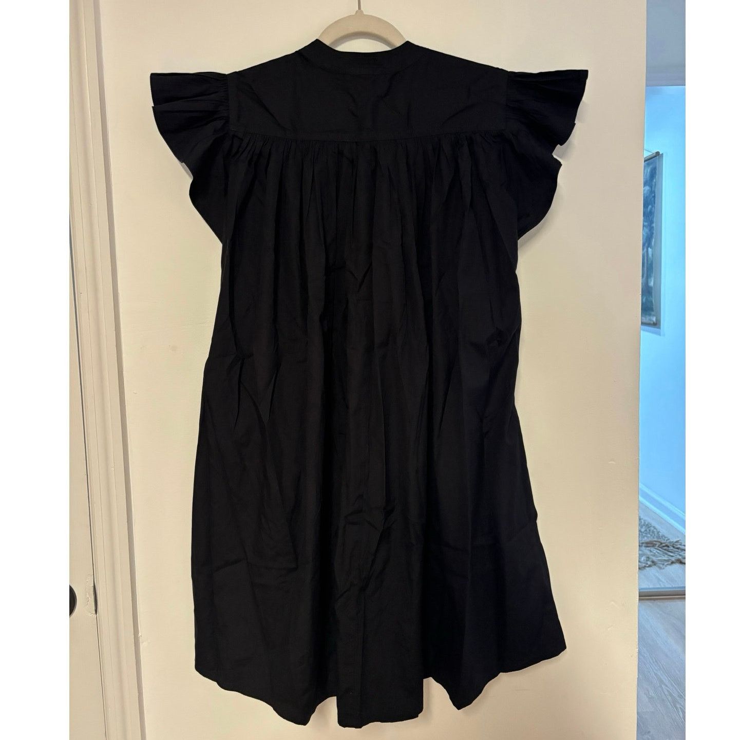 Madewell NWT Madewell Flutter Sleeve Button-Front Dress Black Small Size S / US 4 / IT 40 - 8 Thumbnail