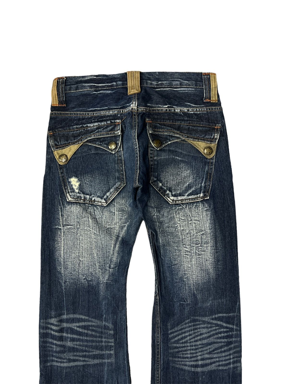 Japanese Brand FLARED💥ROOT TREE STYLE DISTRESSED DENIM PANT Size US 30 / EU 46 - 6 Thumbnail