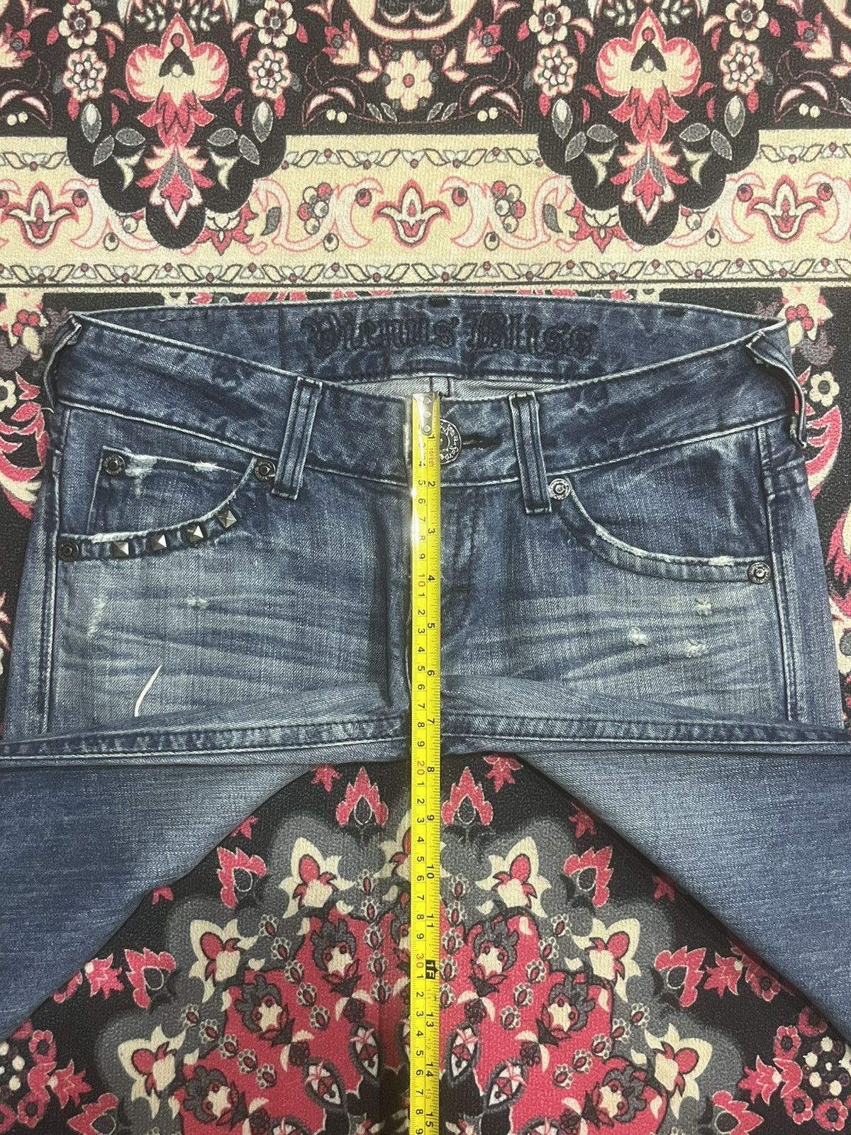 If Six Was Nine Japanese Brand Venus Fragment Design Studded Rip Flare Jeans Size 30" / US 8 / IT 44 - 14 Thumbnail