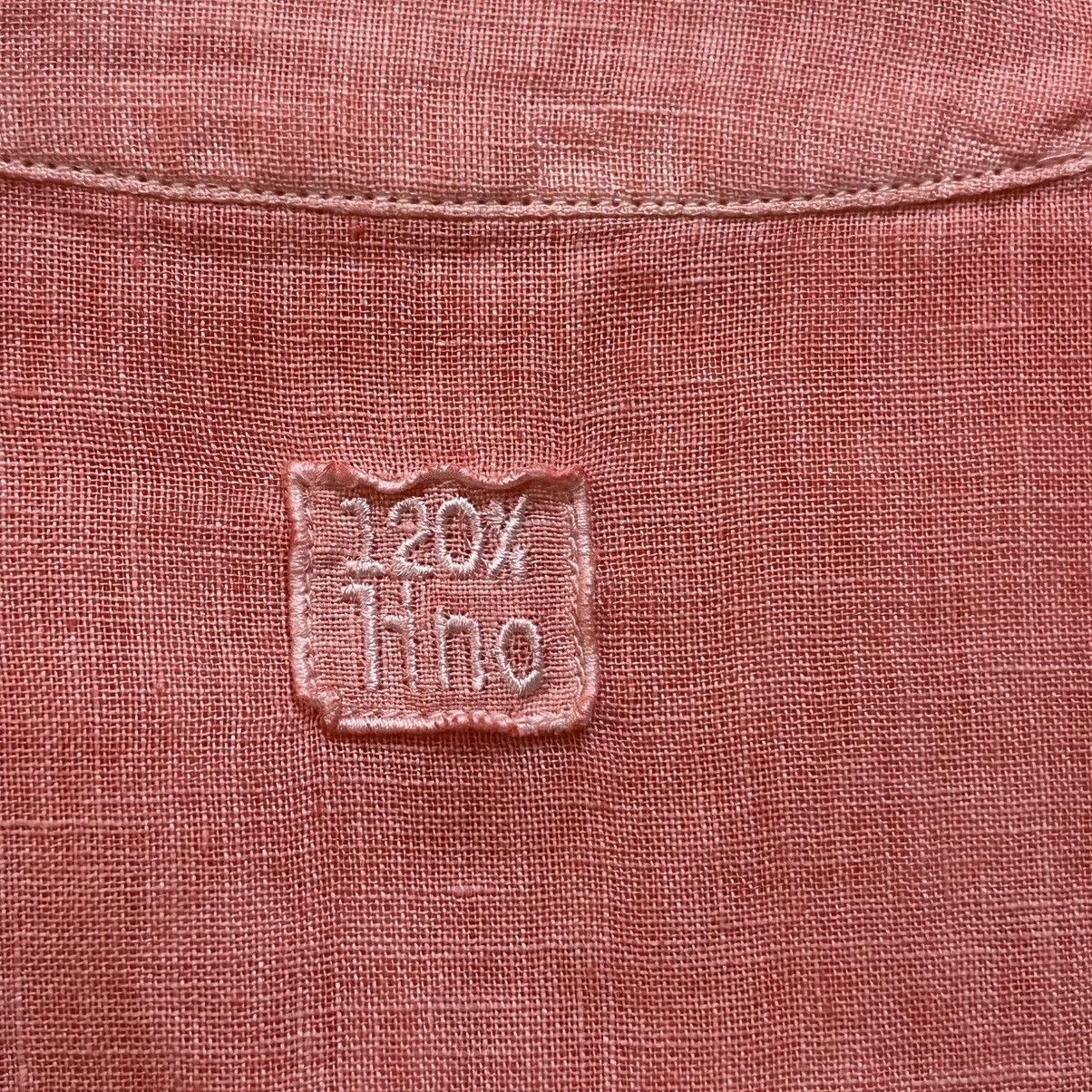 120% Lino 120% Lino Women’s V-Neck Linen Shirt Orange Long Sleeve XL Size XL / US 12-14 / IT 48-50 - 5 Thumbnail