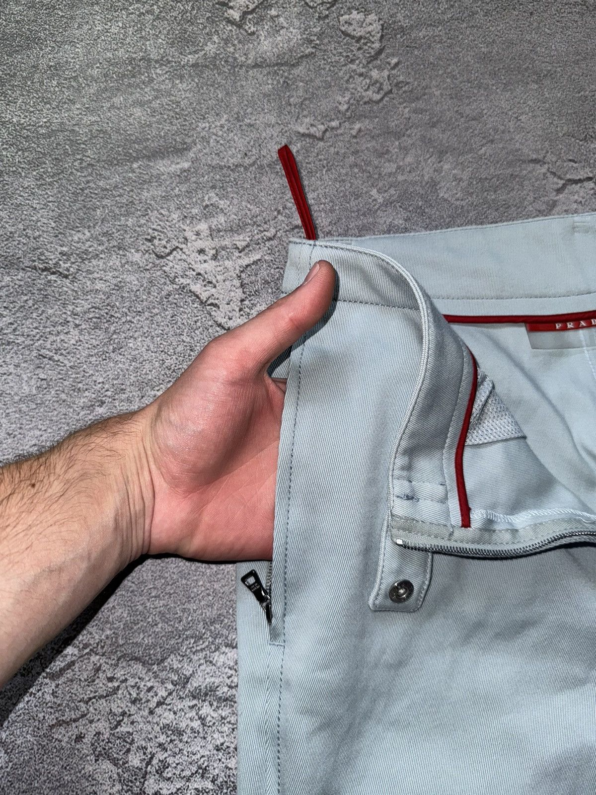 Prada × Vintage Prada 42 blue zip vintage sweat pant trouser chino zip jean Size 28" / US 6 / IT 42 - 7 Thumbnail
