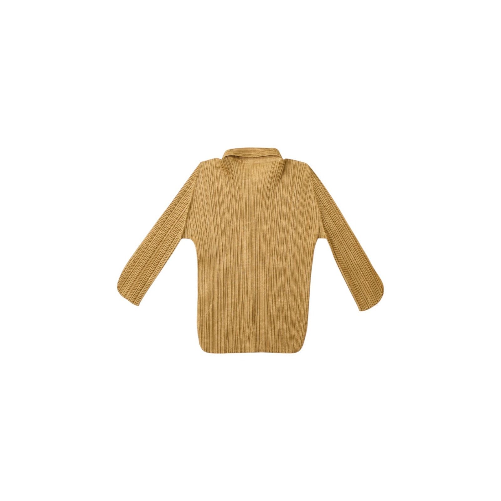 Issey Miyake Pleats Please Beige Button Up Cardigan Size L / US 10 / IT 46 - 2 Thumbnail