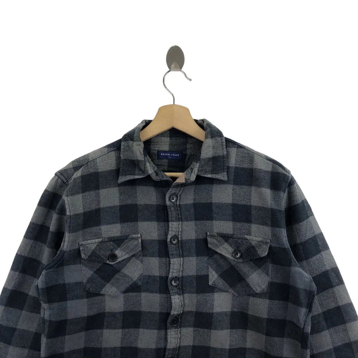 Kansai Yamamoto Vtg KANSAI YAMAMOTO JEANS Plaids Checks Nova Casual Tee Size US L / EU 52-54 / 3 - 2 Thumbnail