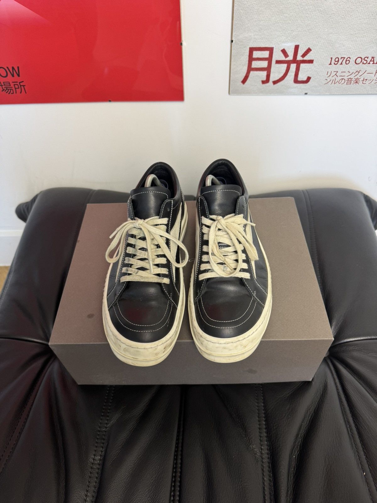 Rick Owens Rick Owens Vans Sneakers Leather Mainline Designer Low Top Size US 8.5 / EU 41-42 - 2 Thumbnail
