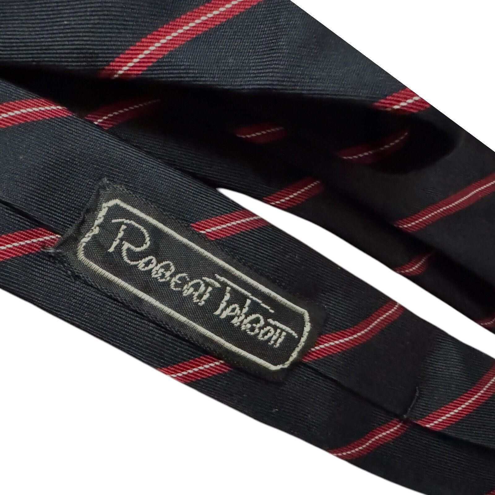 Robert Talbott Robert Talbott Black & Red Stripe Tie Necktie Hand Sewn Silk Size ONE SIZE - 6 Thumbnail