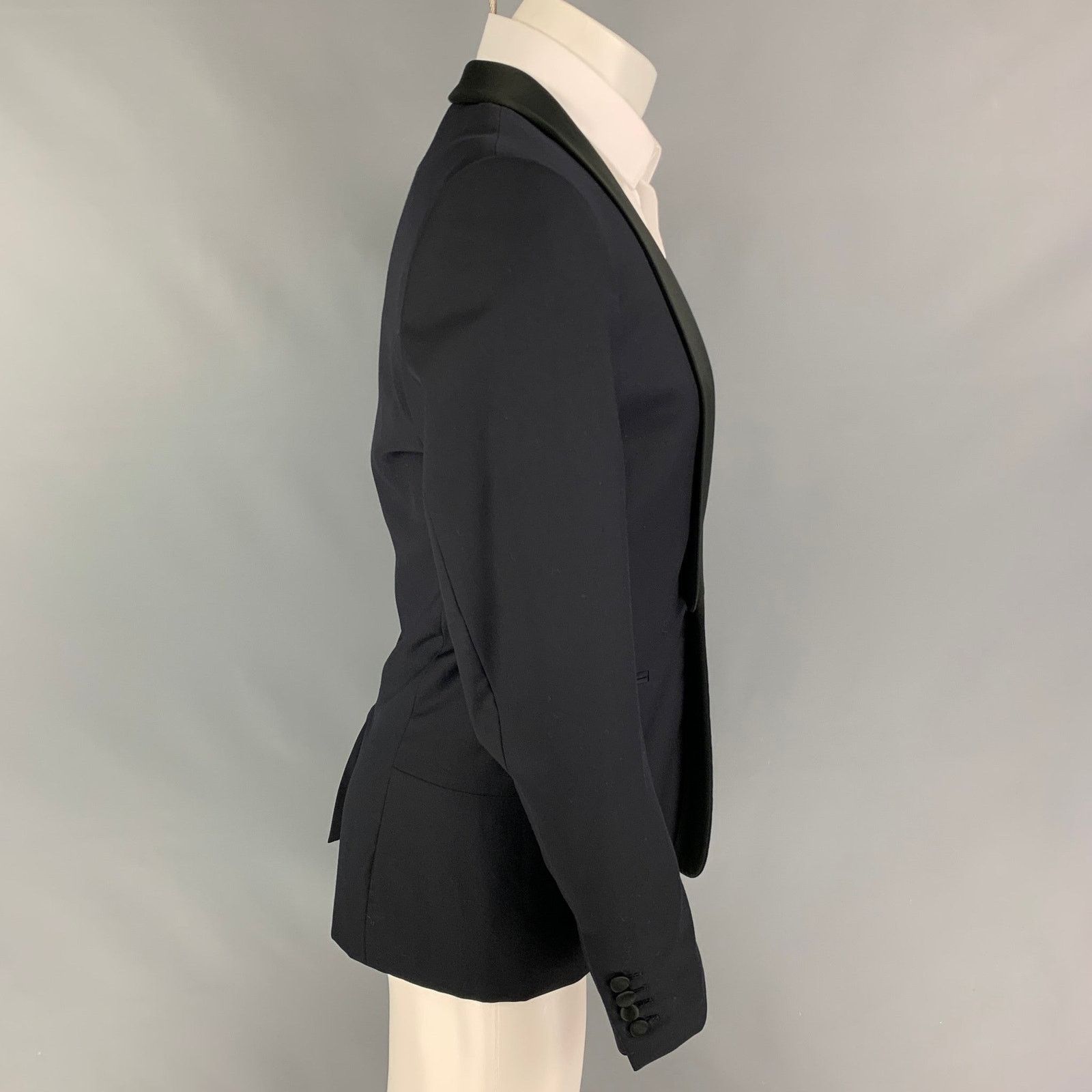 Sandro SANDRO Size 38 Black Wool Shawl Collar Sport Coat Size 38R - 2 Thumbnail