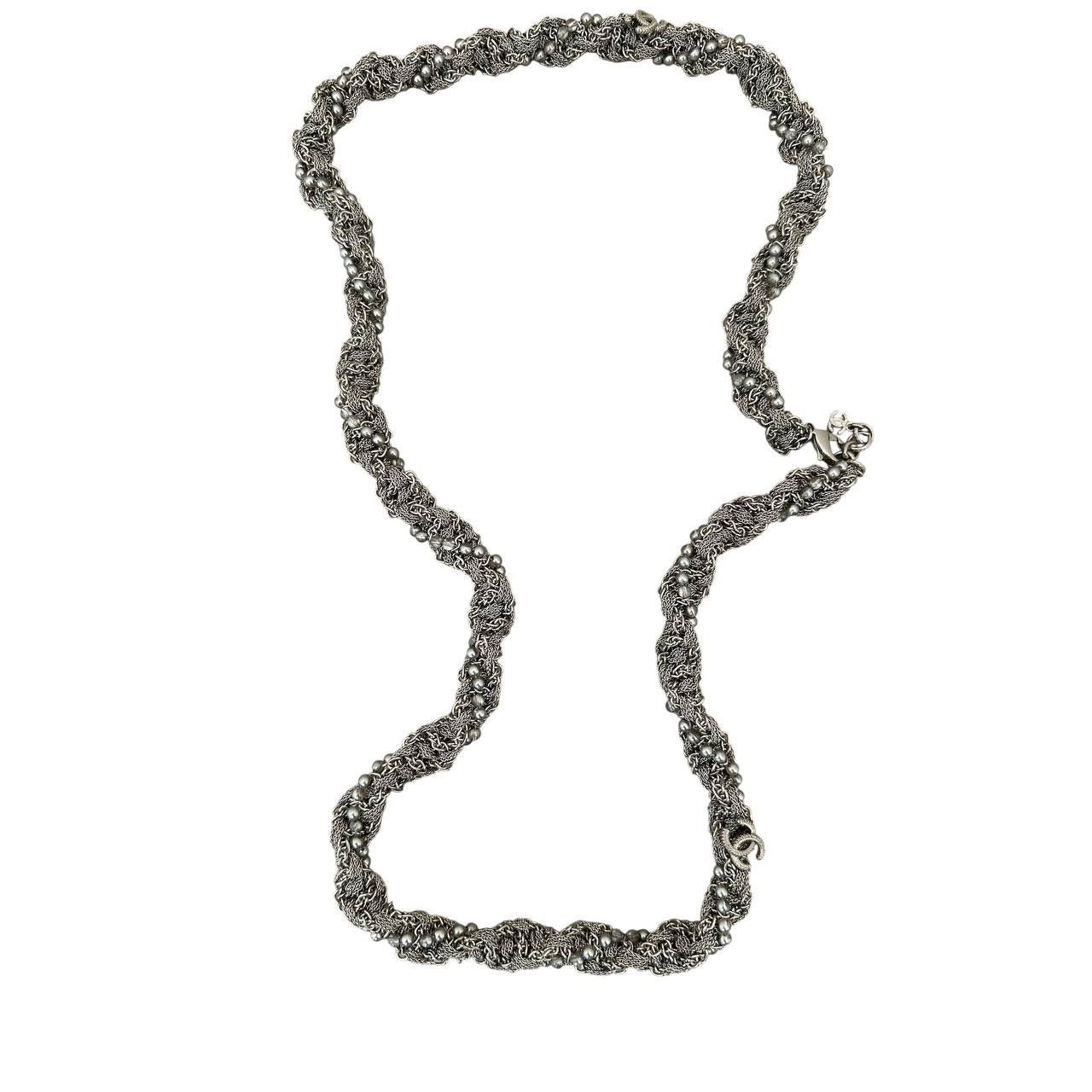 Chanel Chanel Multi-Layer Silver Tone Chain Necklace A18 Size ONE SIZE - 2 Thumbnail