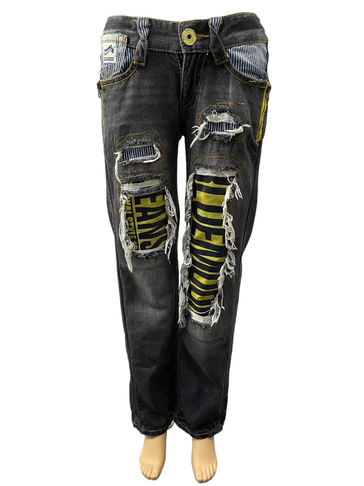 Hysteric Glamour × Japanese Brand Junya Watanabe Style Blue Moon Japan Distressed Jeans Size US 29 - 3 Thumbnail