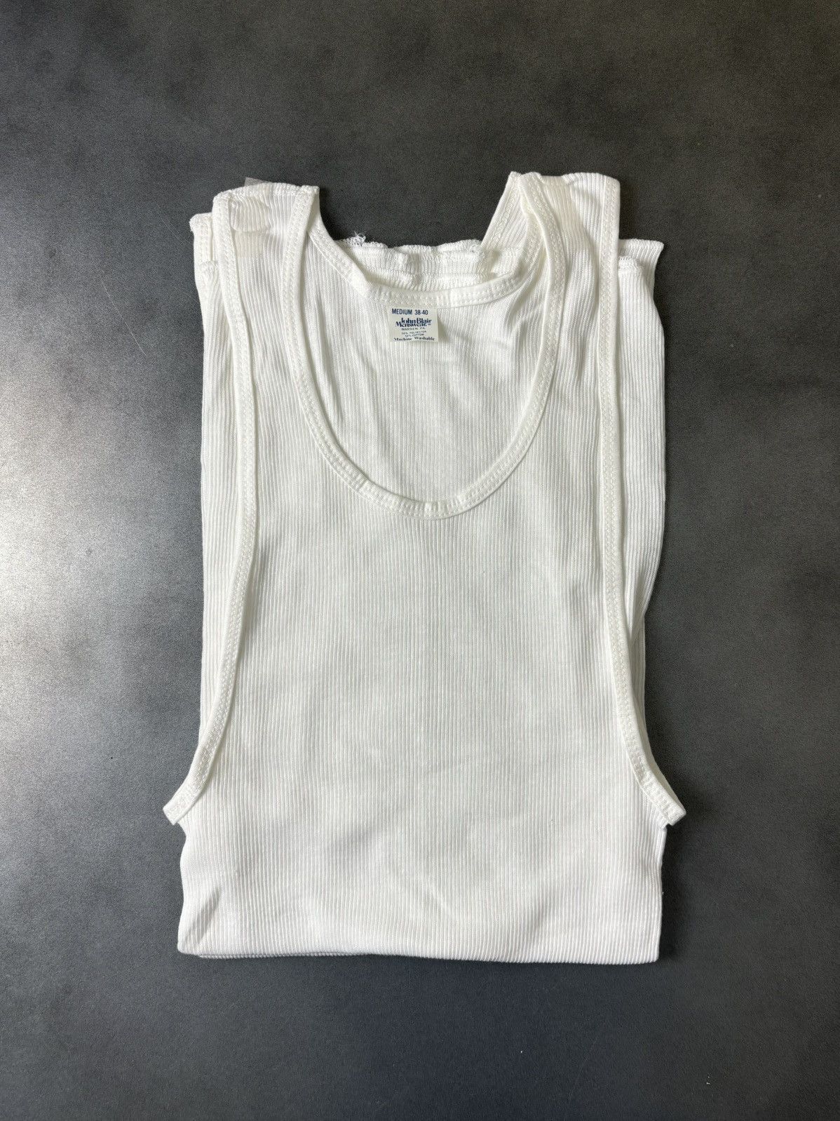 Vintage 2 Pairs Deadstock 1980s Vintage Tank Tops Made in USA Mens Size US M / EU 48-50 / 2 - 11 Thumbnail