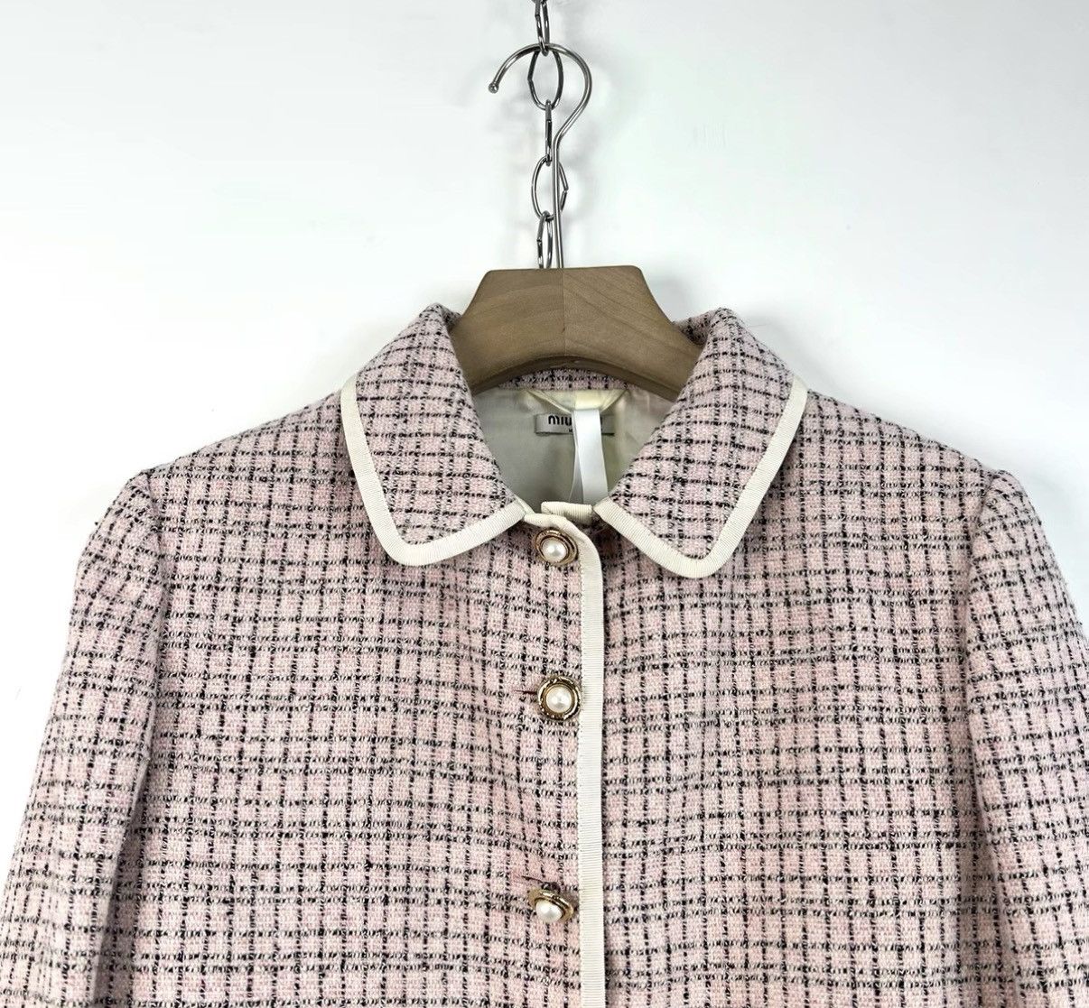 Miu Miu Miu Miu pink check short coat K12 Size XS / US 0-2 / IT 36-38 - 3 Thumbnail