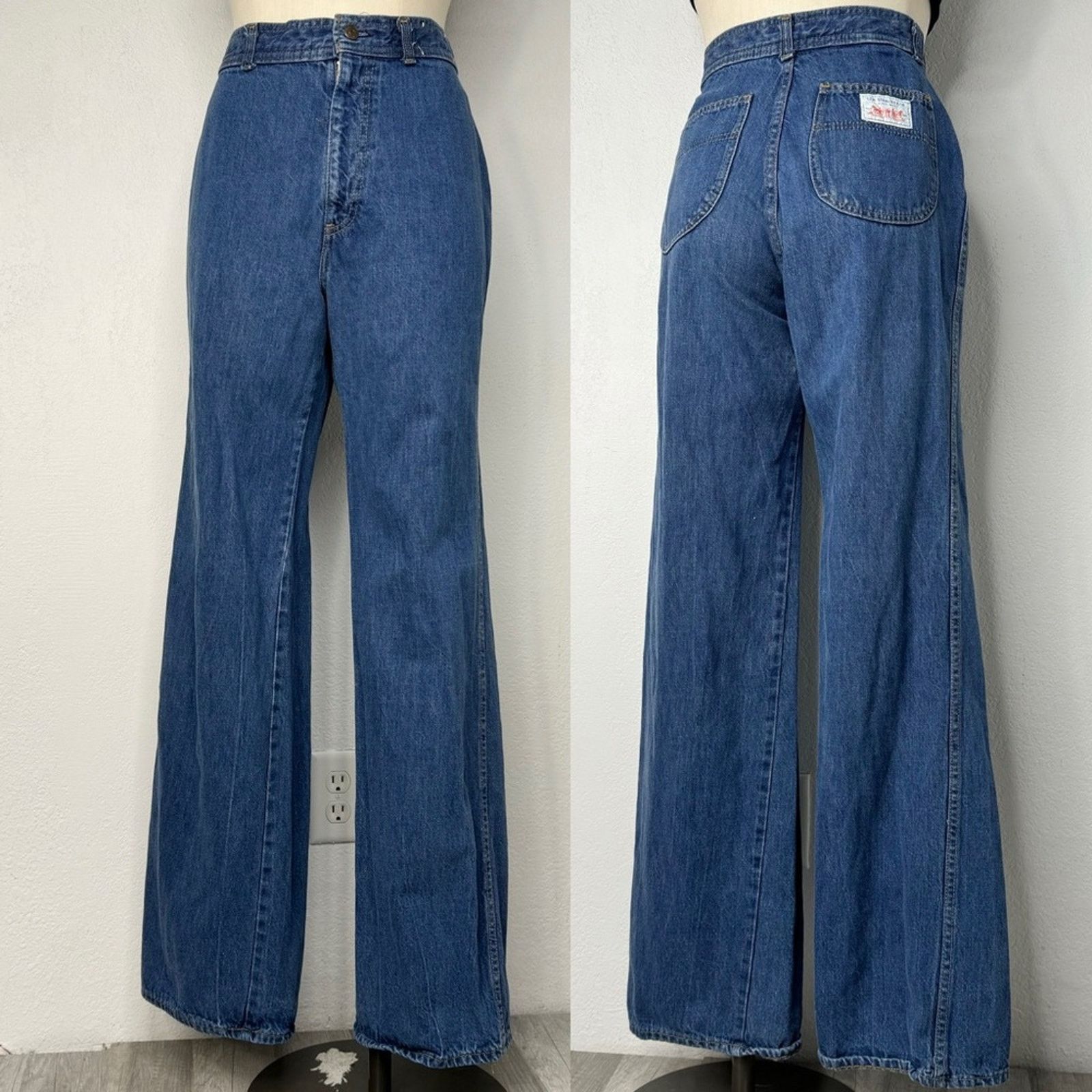 Levi's Vintage 70s Levi’s Wide Leg Jeans High Rise Flare Talon USA Size 30" / US 8 / IT 44 - 1 Thumbnail