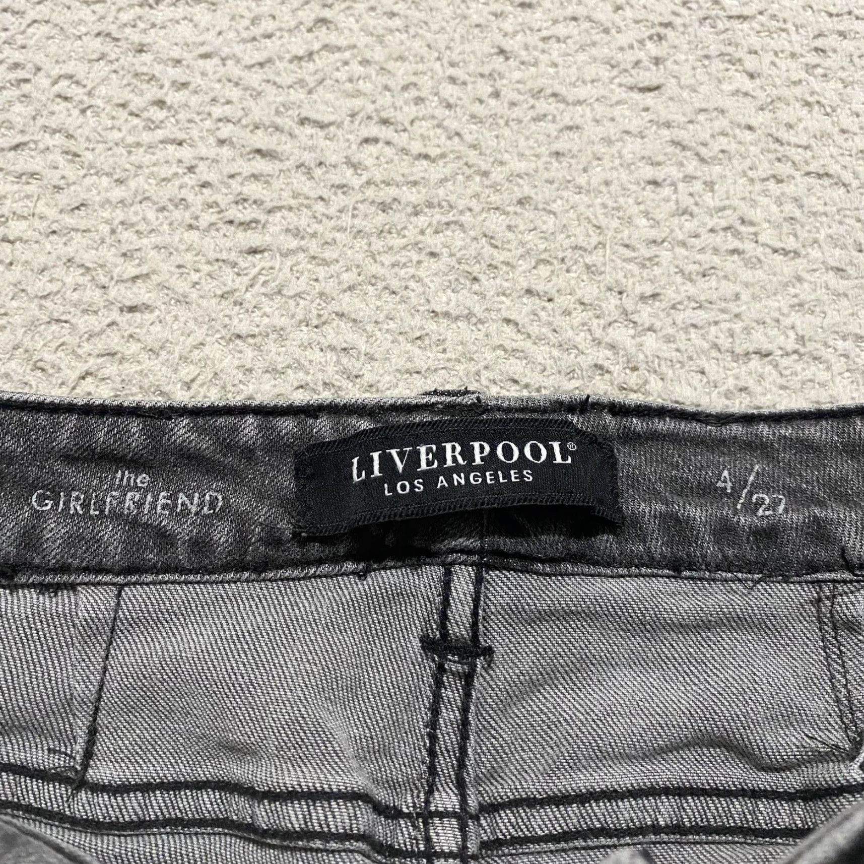 Denime Liverpool Jeans Womens 4 Gray Distressed Stretch Mid Rise Ankle Denim Shirt? Size 27" / US 4 / IT 40 - 4 Thumbnail