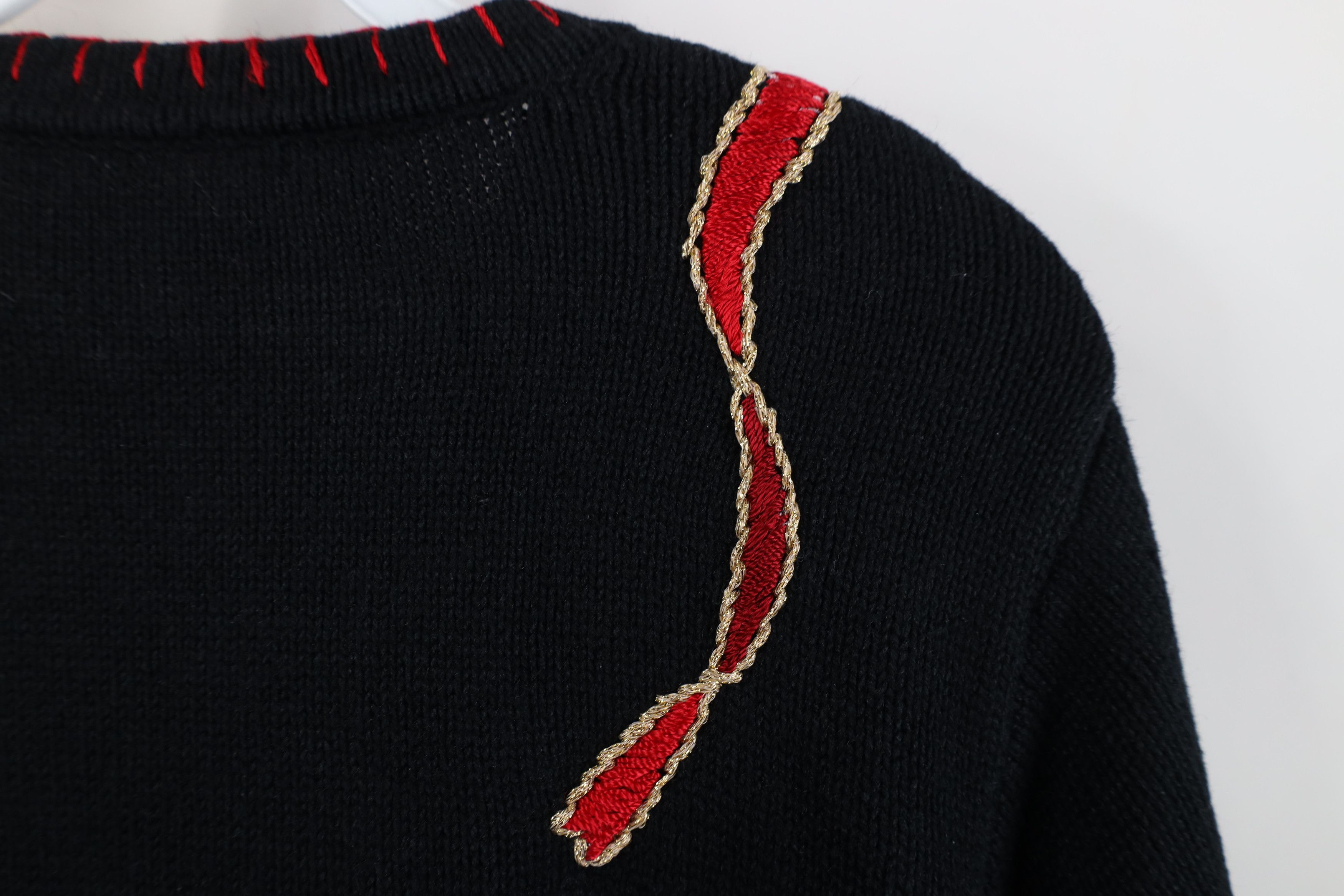 Vintage Vintage 90s Streetwear Stocking Cat Kitten Knit Sweater Size S / US 4 / IT 40 - 12 Thumbnail