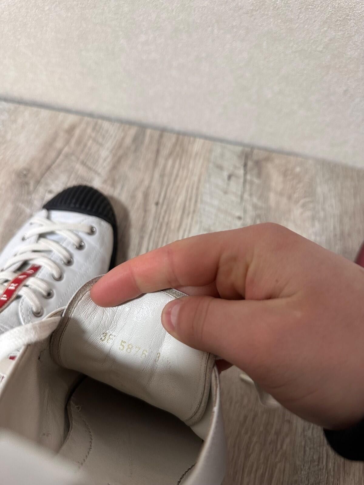 Prada Prada White Leather Trainers Sz 38 Size US 8 / IT 38 - 8 Thumbnail