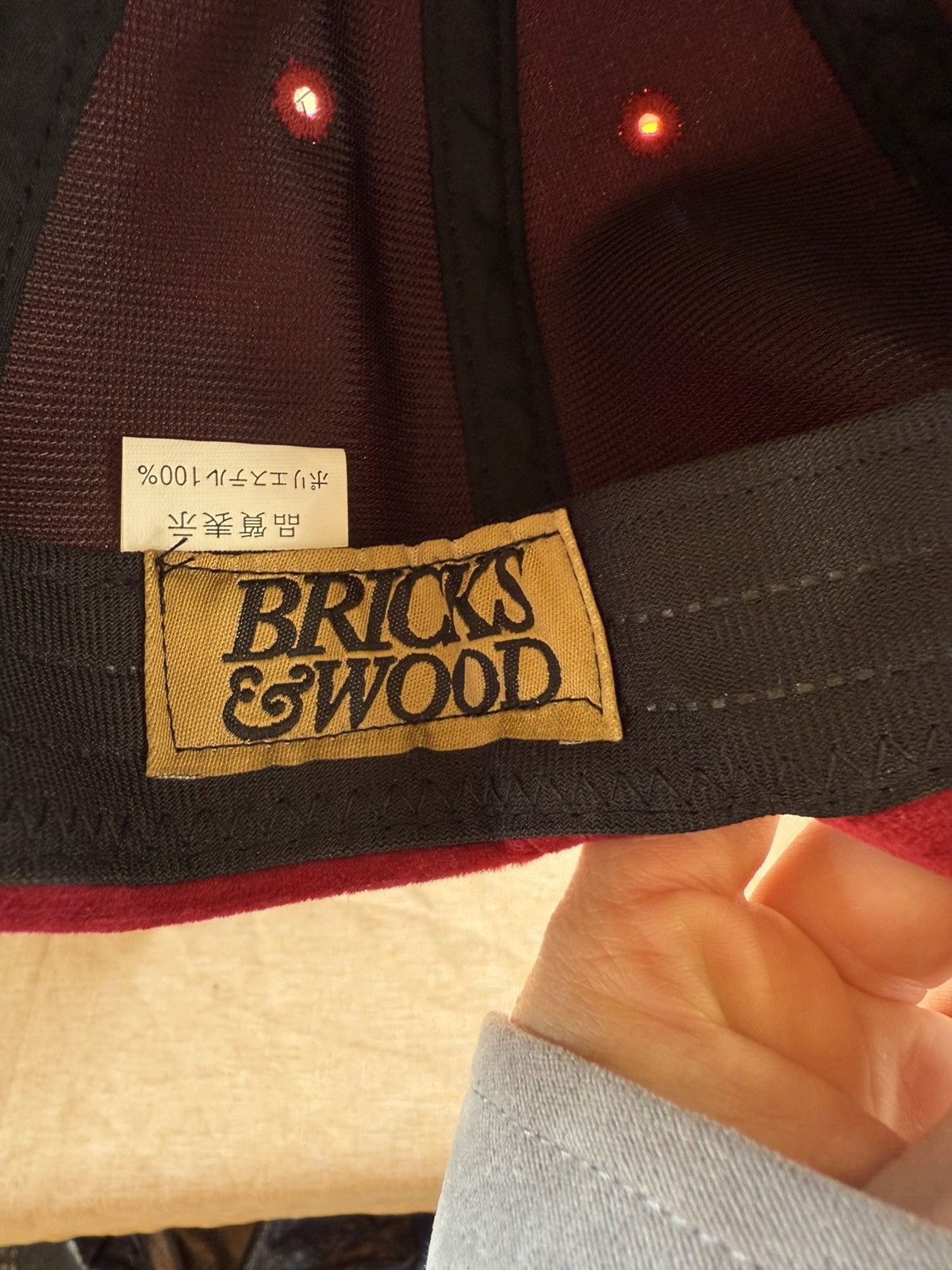 Bricks & Wood Bricks&wood Burgandy hat Size ONE SIZE - 2 Thumbnail