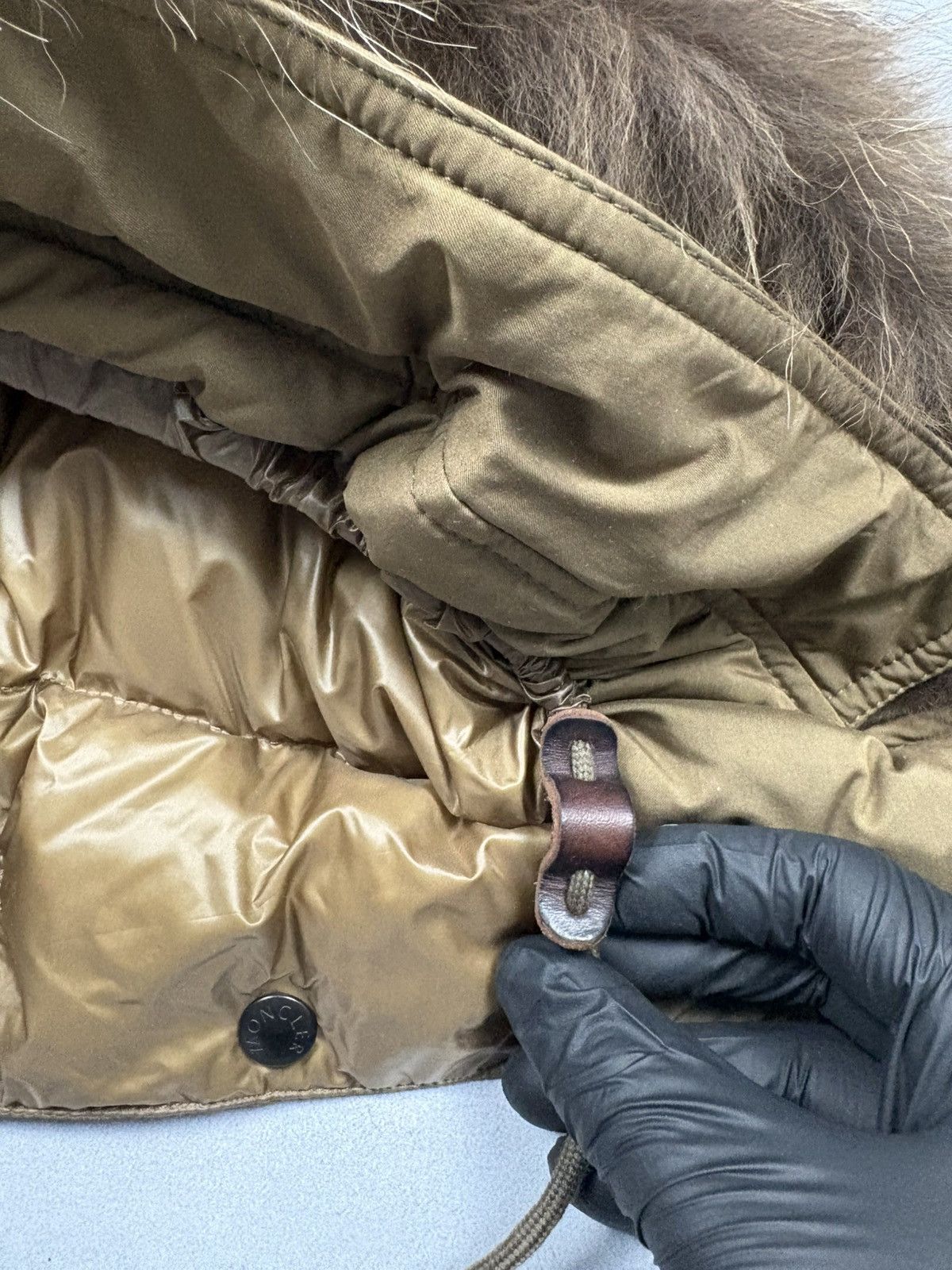 Moncler Moncler Detachable Down Hood With Real Fur Trim Brown Size ONE SIZE - 8 Thumbnail