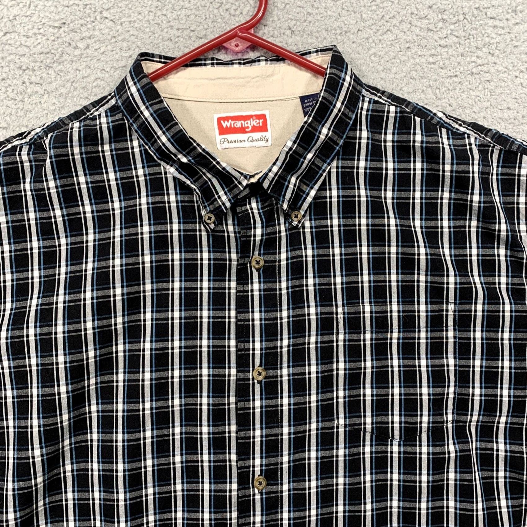 Wrangler Wrangler Button-Up Shirt Men’s 2XL Short Sleeve Black White Plaid Size US XXL / EU 58 / 5 - 2 Thumbnail
