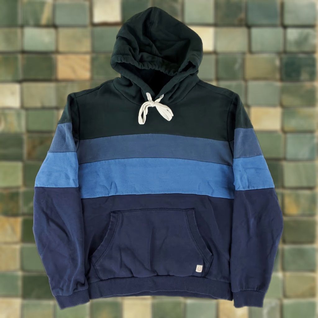 Marine Layer Marine Layer Hoodie Sweatshirt Striped Kangaroo Pocket Blue Green Mens M Size US M / EU 48-50 / 2 - 1 Thumbnail