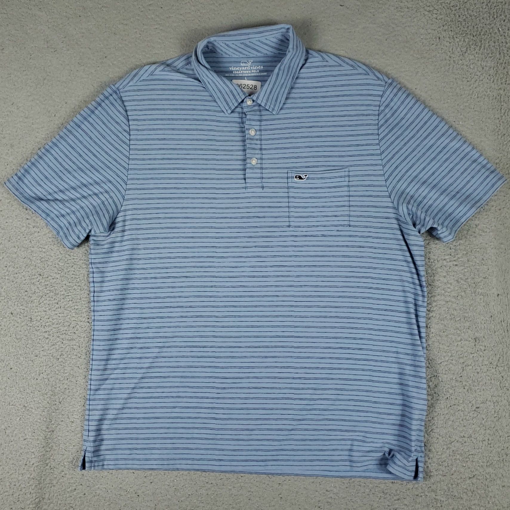 Vineyard Vines VINTAGE Polo Shirt Mens Large Blue Striped Vineyard Vines Whale Casual Short Sleeve Men’s L Blue Polo Size US L / EU 52-54 / 3 - 2 Thumbnail