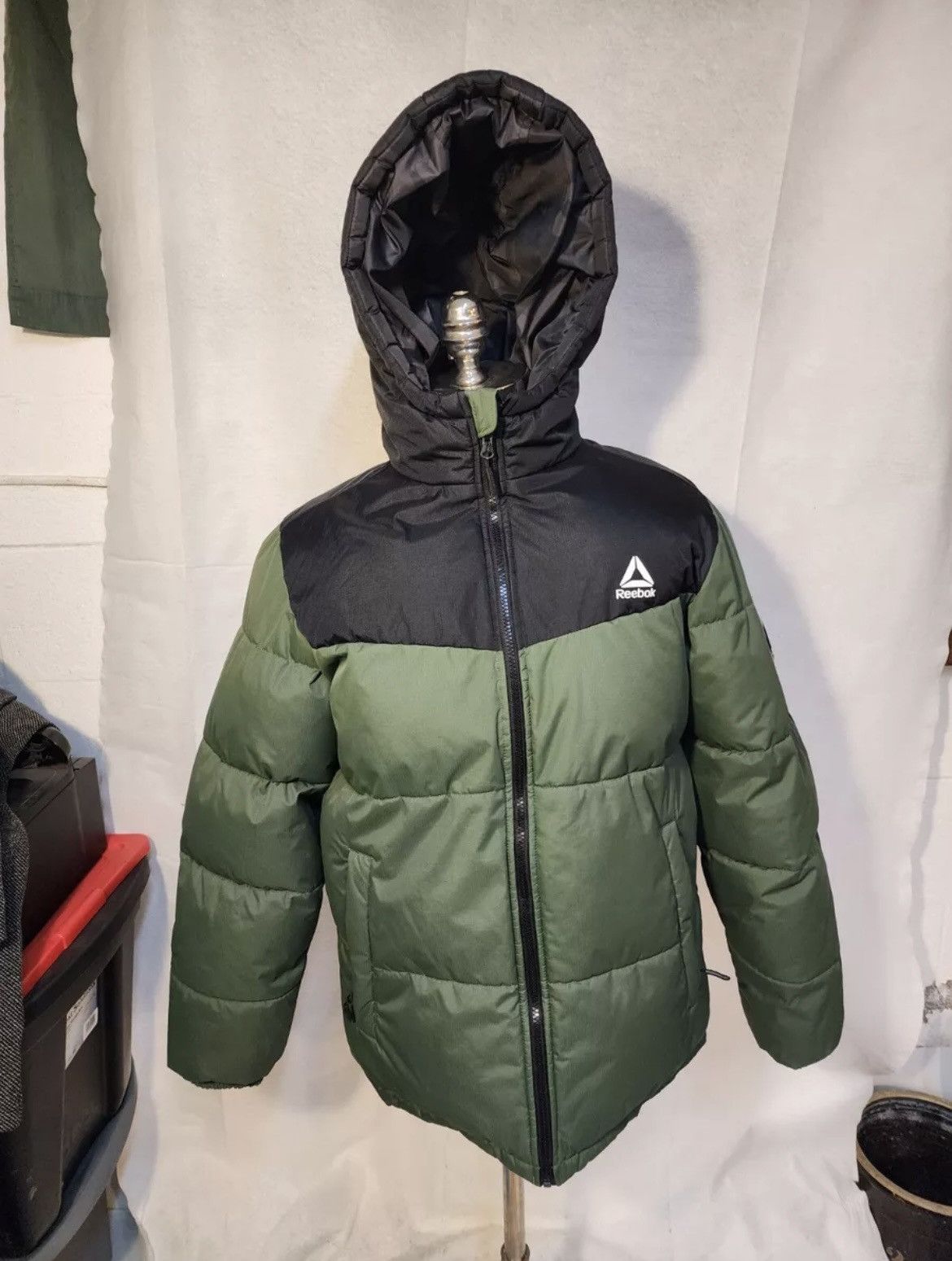 Reebok Reebok Reversible Olive Camouflaged Hooded Puffer Jacket Size US S / EU 44-46 / 1 - 8 Thumbnail