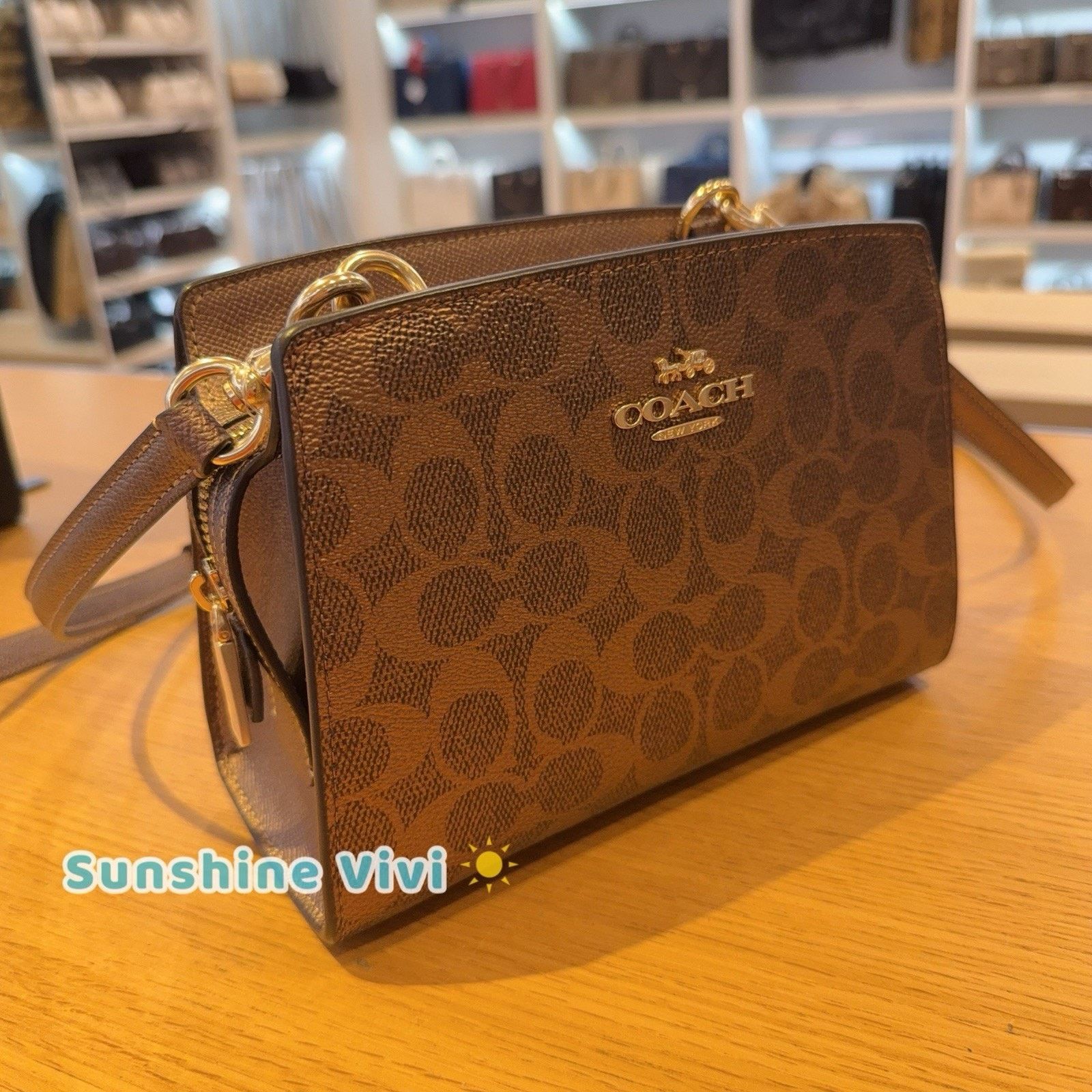 Coach NWT Coach Gia Crossbody Bag Canvas CCK70 BROWN/COPPER Size ONE SIZE - 5 Thumbnail