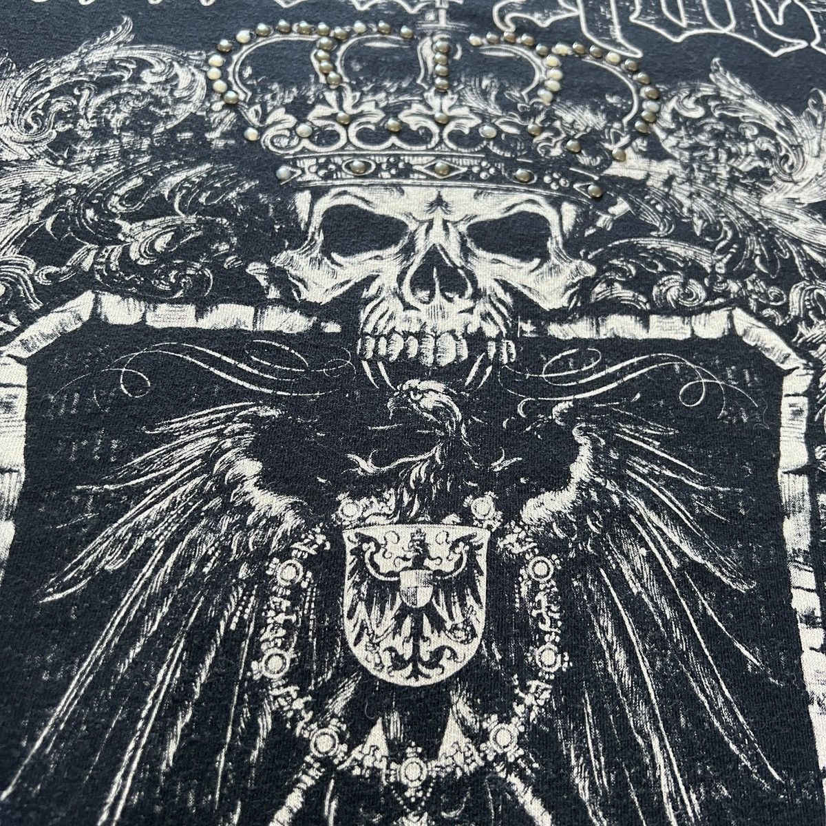 Vintage Y2K Black Rock skull Streetwear 3XL Graphic Fashion Tattoo Size US XXL / EU 58 / 5 - 4 Thumbnail