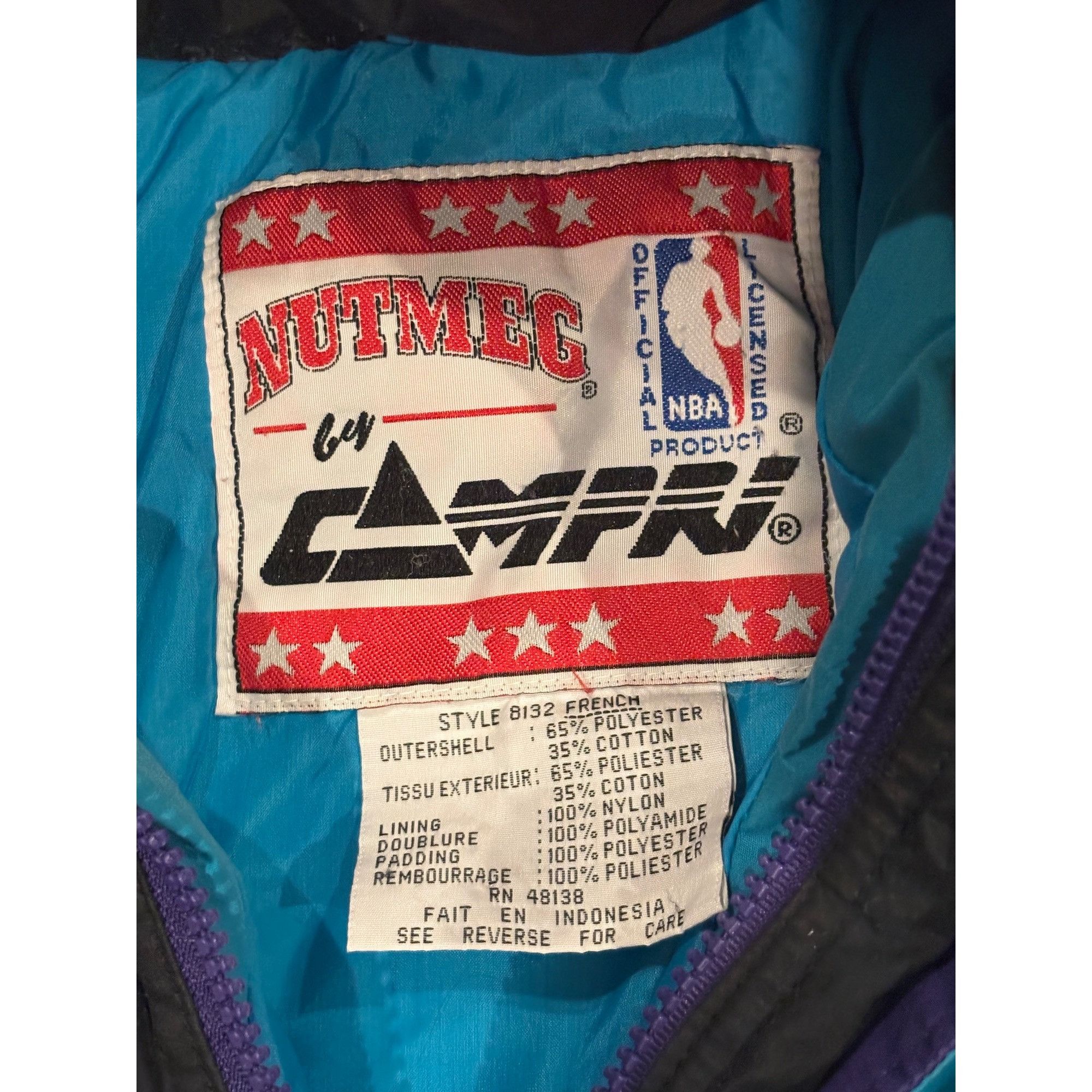 Nutmeg Vintage 90's Nutmeg Charlotte Hornets NBA Hooded Full Zip Ja Size US XL / EU 56 / 4 - 8 Thumbnail