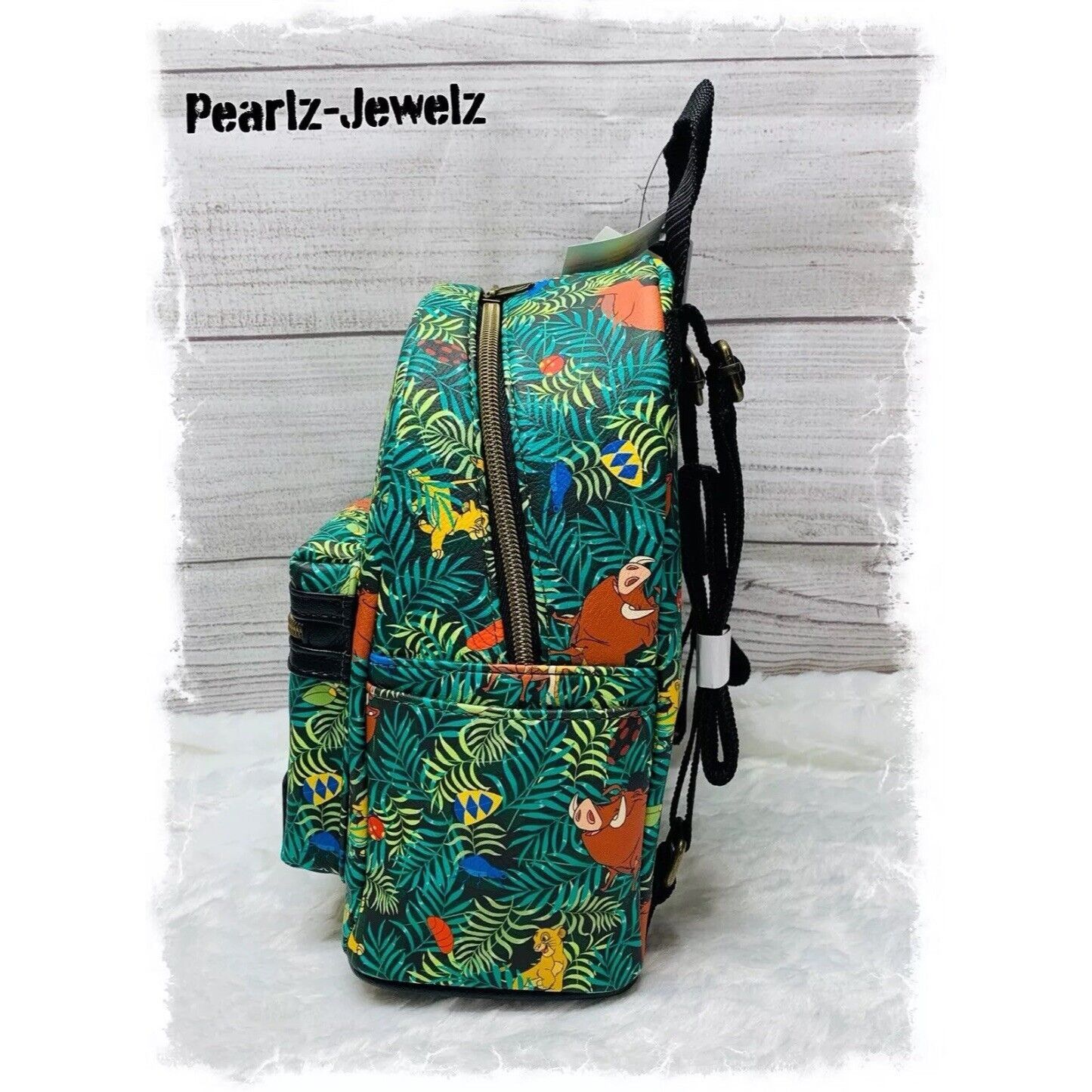Disney Loungefly Disney Lion King Simba Pumba Timon Green Jungle Bu Size ONE SIZE - 4 Thumbnail
