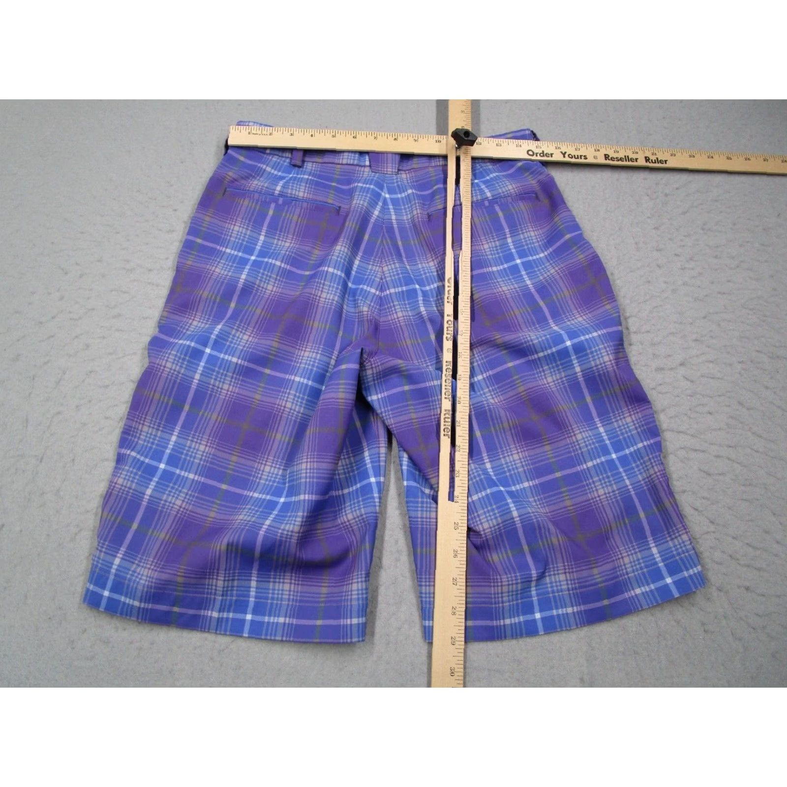 Nike Nike Golf Shorts Mens 30 Blue Check Dri-Fit Core 11" Walk Resort Casual Travel Size US 30 / EU 46 - 6 Thumbnail