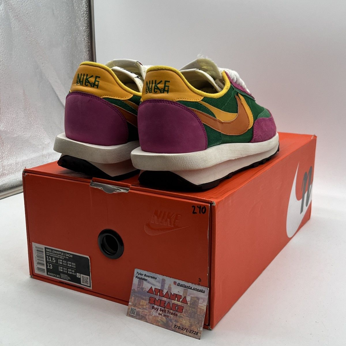 Nike Sacai x LDWaffle pine green Size US 11.5 / EU 44-45 - 5 Thumbnail