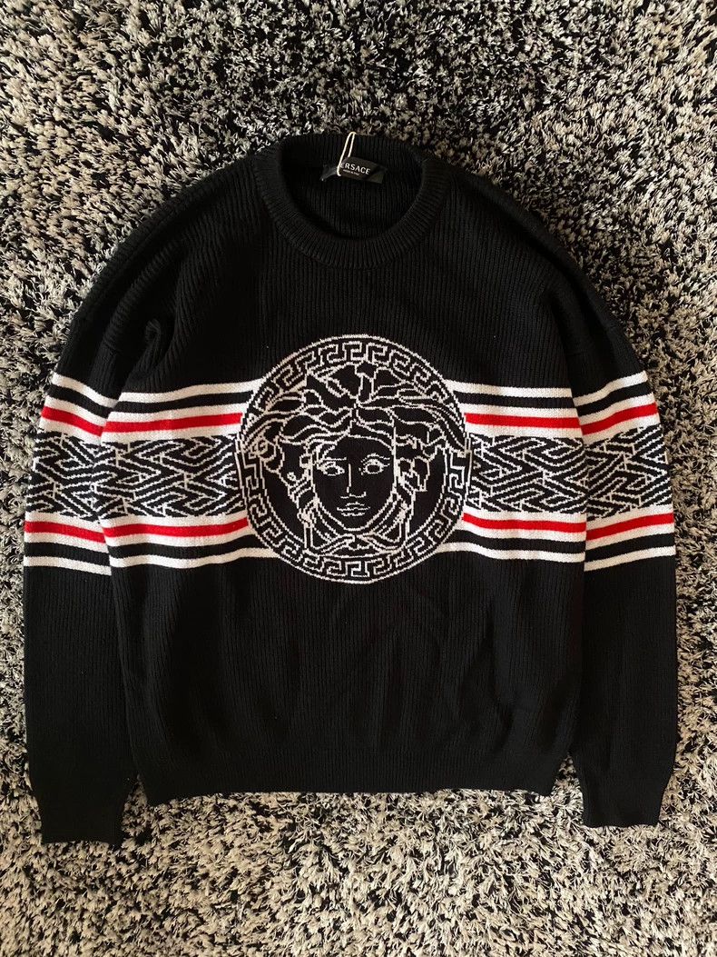 Versace Versace Wool knitted sweater with long sleeves Size US L / EU 52-54 / 3 - 1 Thumbnail