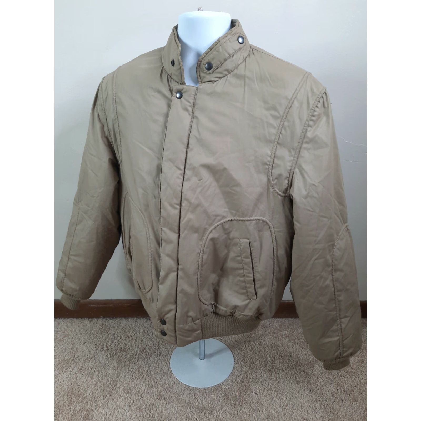 Vintage VINTAGE Lakeland Insulated Bomber Jacket Car Club Zip Size 44 Large Beige Size US S / EU 44-46 / 1 - 3 Thumbnail