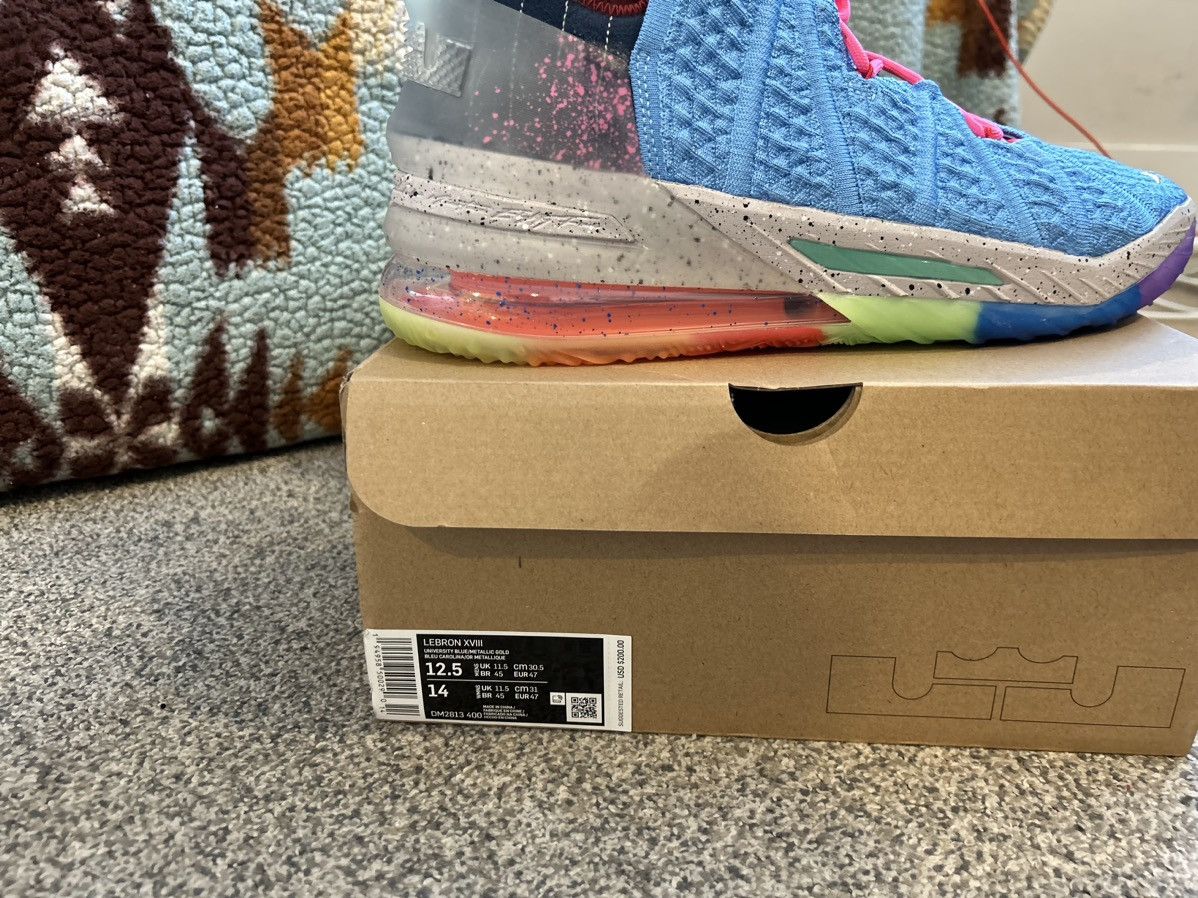 Nike Nike LeBron 18 Best Of 1-9 Light Blue Size US 12.5 / EU 45-46 - 2 Thumbnail