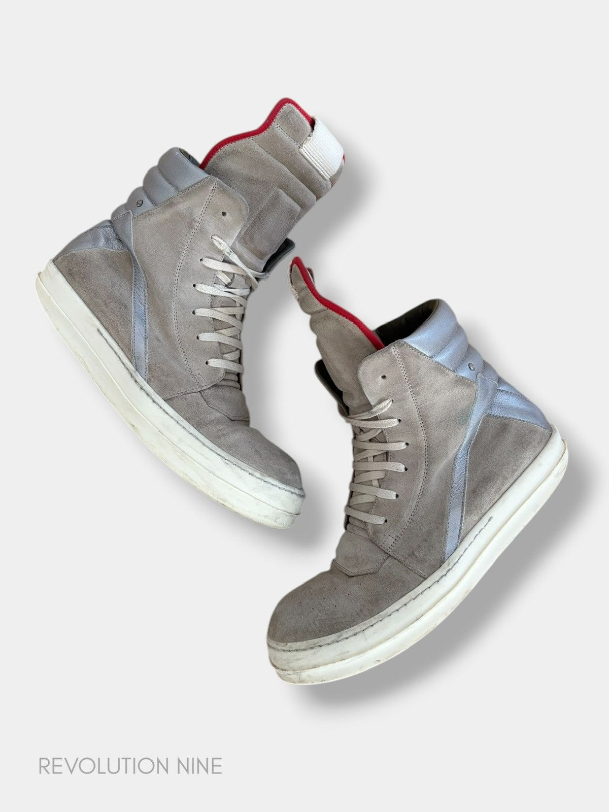 Rick Owens Rick Owens FW19 reflective pearl suede geobasket Size US 8.5 / EU 41-42 - 2 Thumbnail