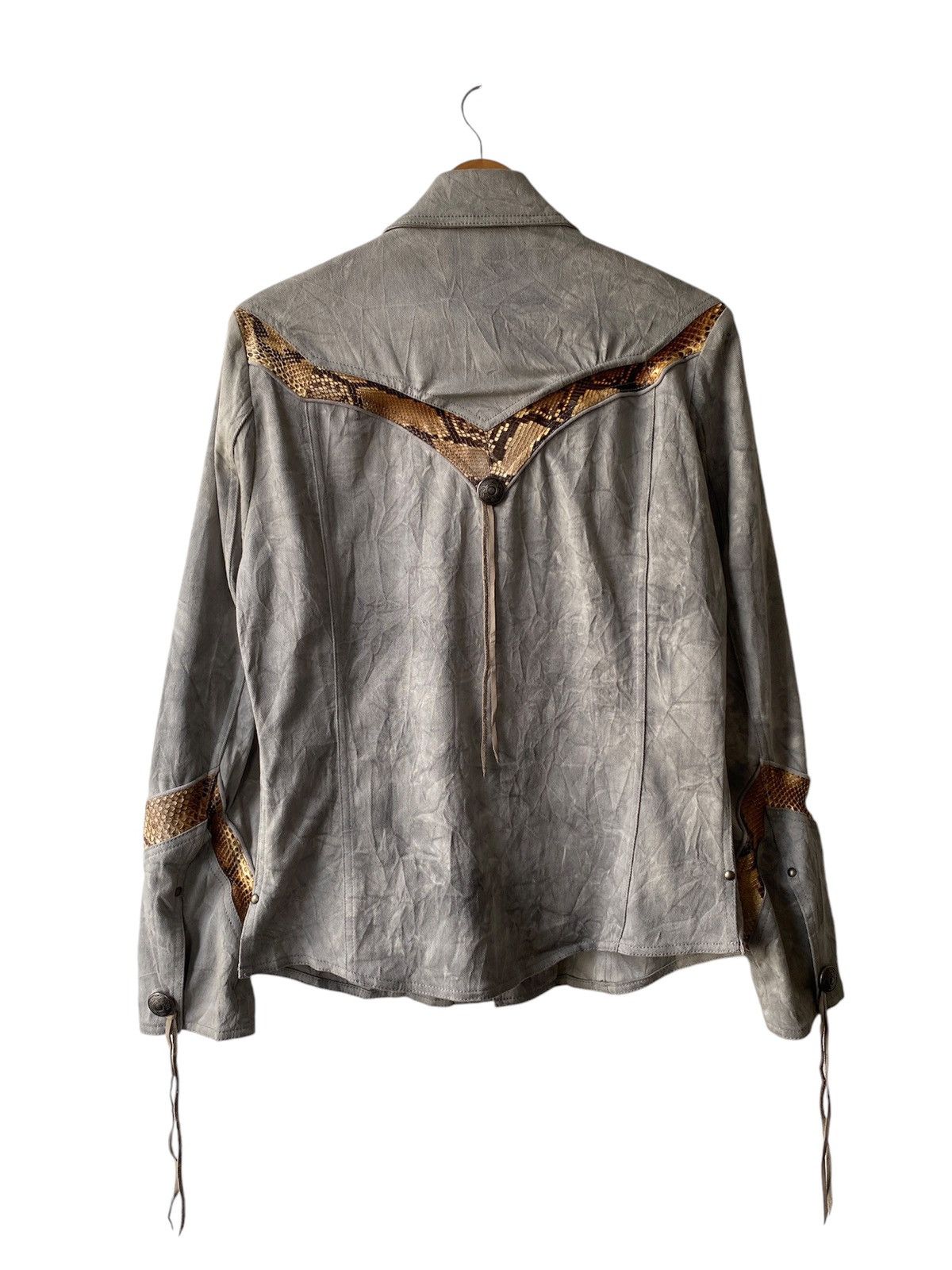 5351 POUR LES HOMMES × Japanese Brand × Tornado Mart 1990s - Vintage 5351 Pour Les Hommes Snake Skin Dyed Jacket Size US M / EU 48-50 / 2 - 2 Thumbnail