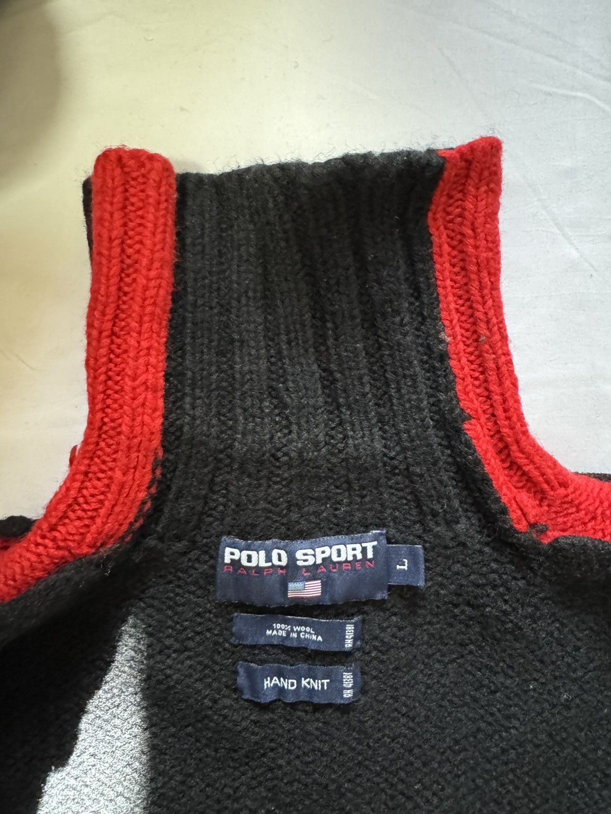 Ralph Lauren Vintage Polo Sport Ralph Lauren Hand-Knit Wool Sweater Size US L / EU 52-54 / 3 - 6 Thumbnail