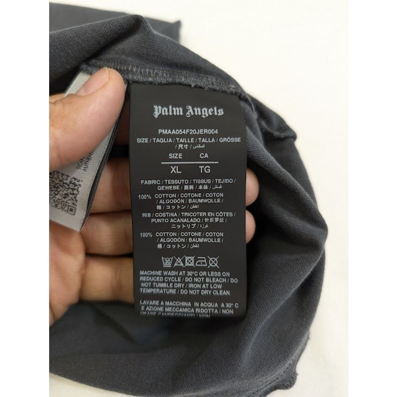 Palm Angels o1rshd1 Atcs Garment Dye Boxy T-Shirt in Black / White Size US XL / EU 56 / 4 - 13 Thumbnail