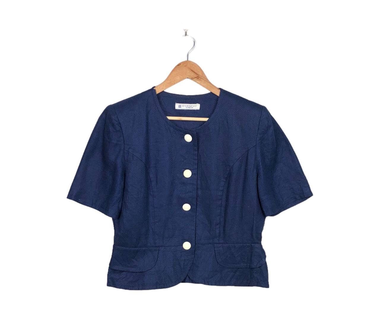 image of Givenchy Cropped Top Coat Givenchy Blue Jacket, Women's (Size Medium)