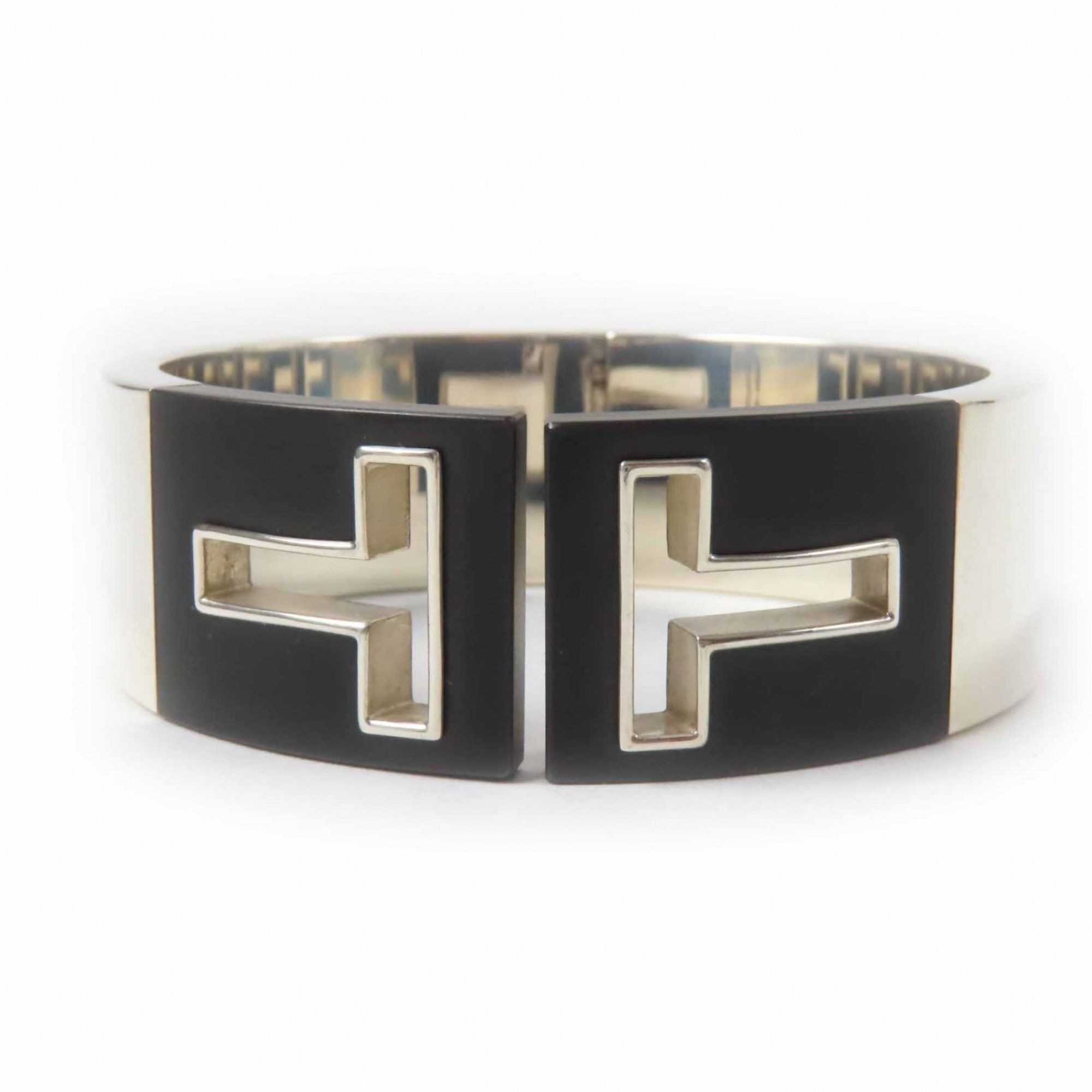 Tiffany & Co. TIFFANY & Co. Tiffany T Cut Out Bangle/Bracelet in AG925 Silver and Black for Women Size ONE SIZE - 1 Thumbnail