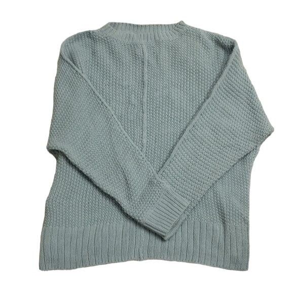 Lucky Brand Lucky Brand Baby Blue Thick Knit V-Neck Keyhole Sweater Size S / US 4 / IT 40 - 3 Thumbnail
