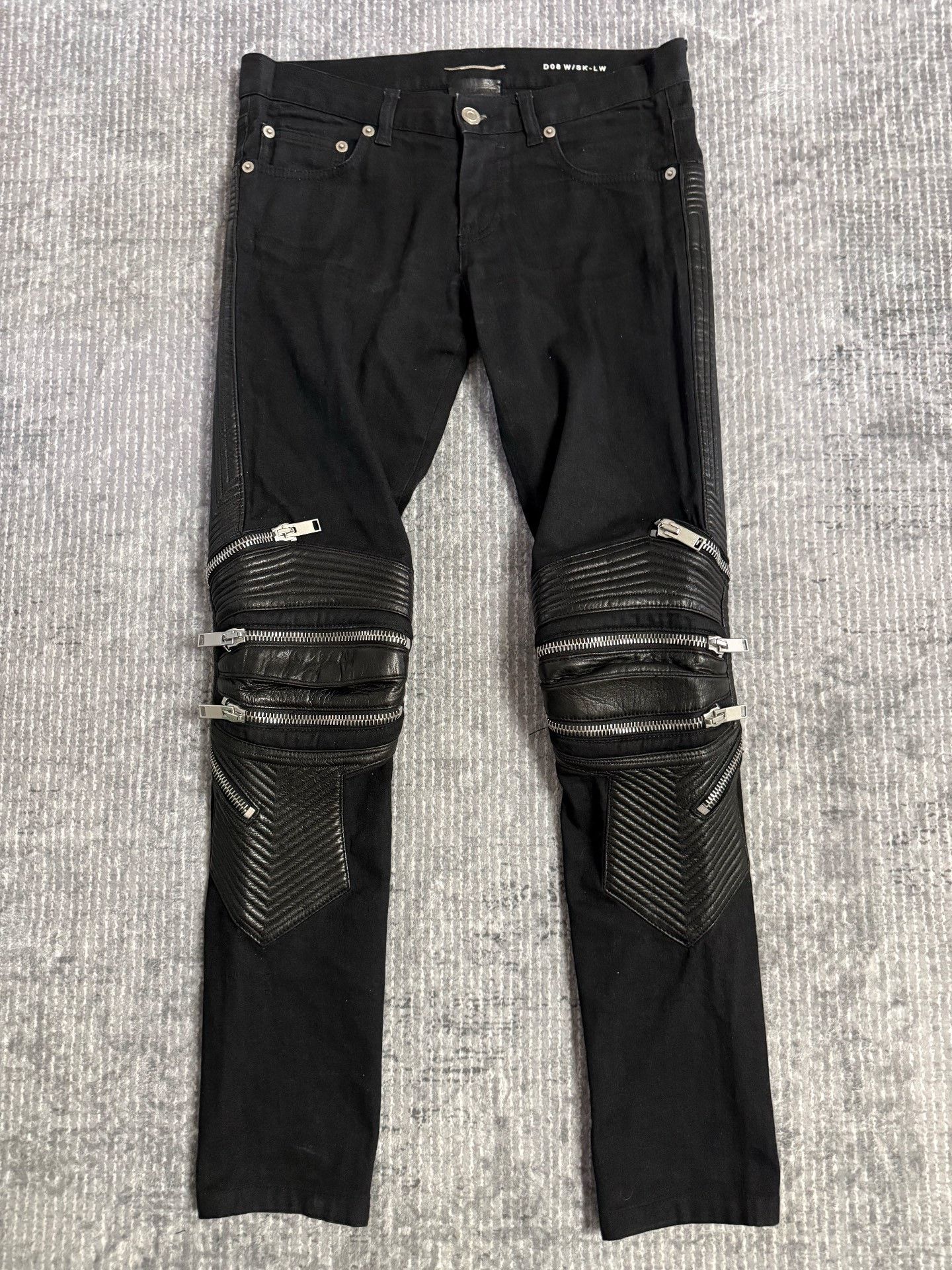 Saint Laurent Paris Saint Laurent D08 Black Biker Jeans Size US 27 - 1 Thumbnail