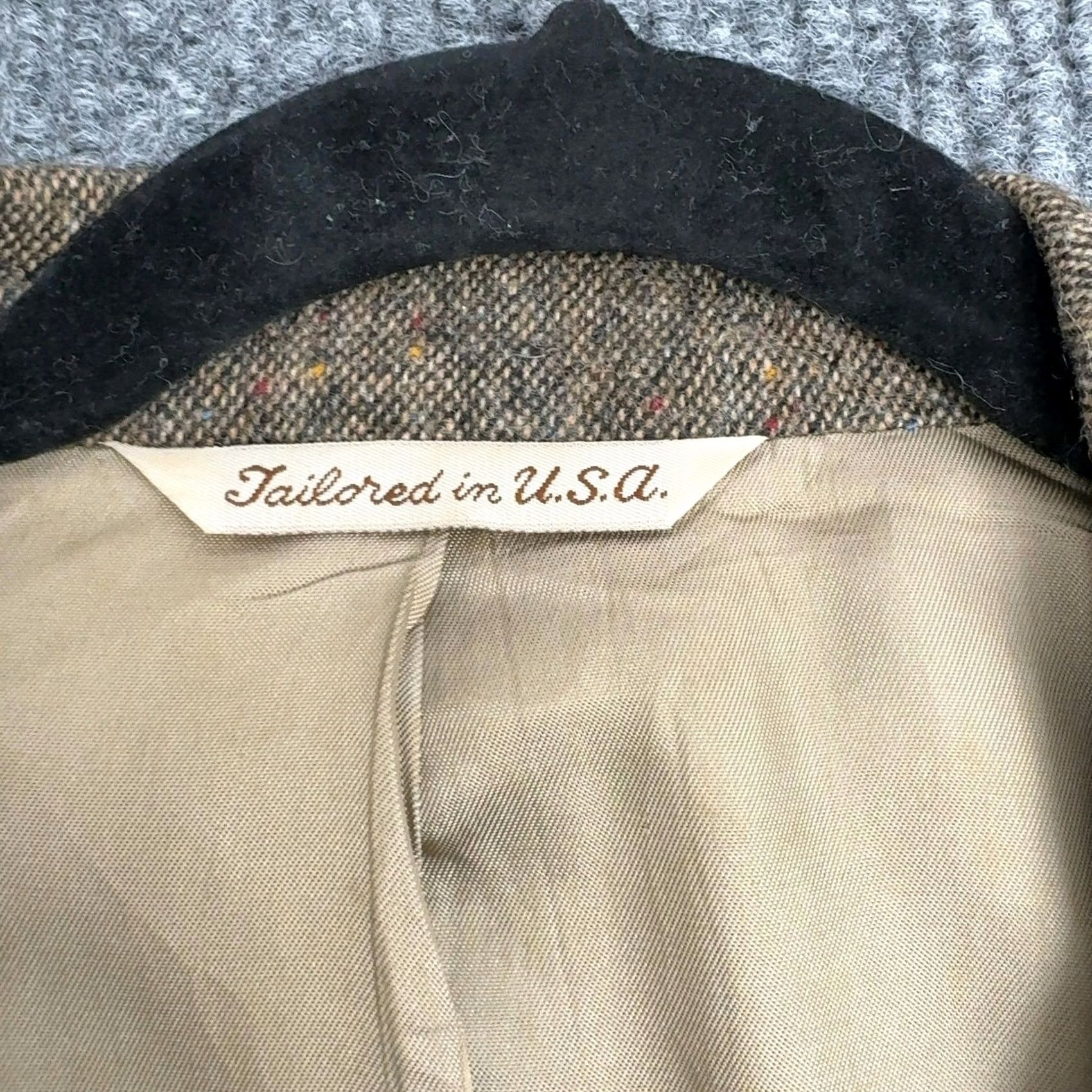 Stafford VINTAGE Stafford Blazer Mens 40L Brown Wool Suede Elbow Patches Classic Academic Size 40R - 3 Thumbnail