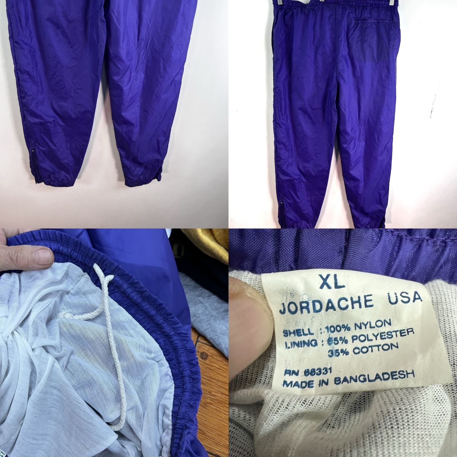 Jordache Vintage Jordache Activewear Pants Men XL Tapered Track Pants Purple 80s 90s Nylon Pockets Size US 36 / EU 52 - 8 Thumbnail
